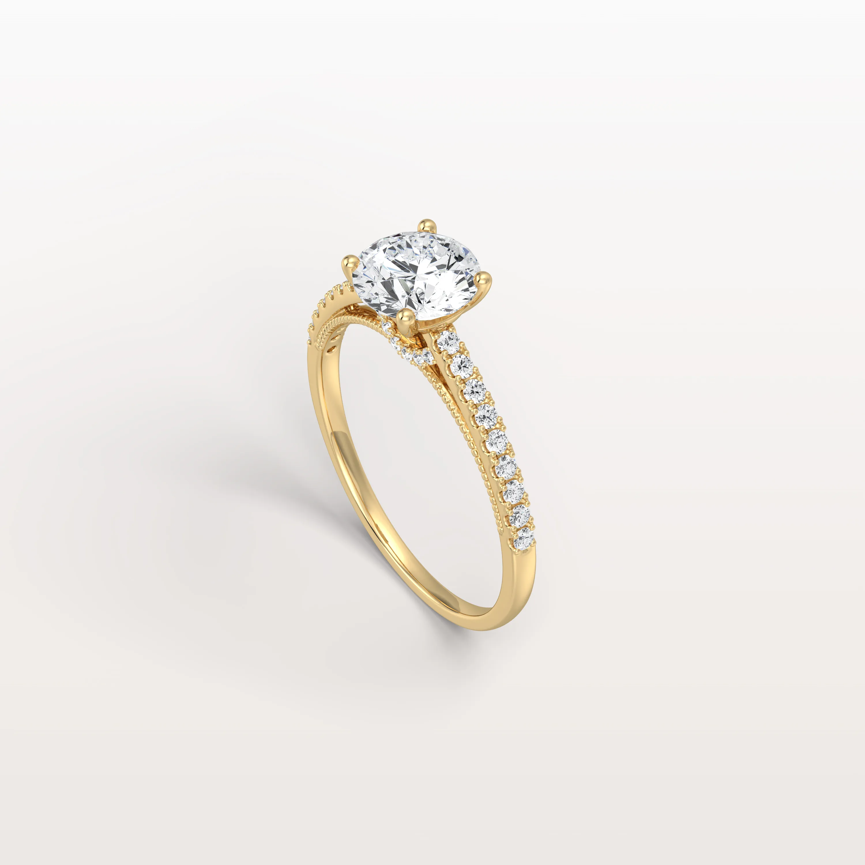 Kaia丨1CT Lab Diamond Pave Hidden Halo Ring-Cathedral Ring - Image 7