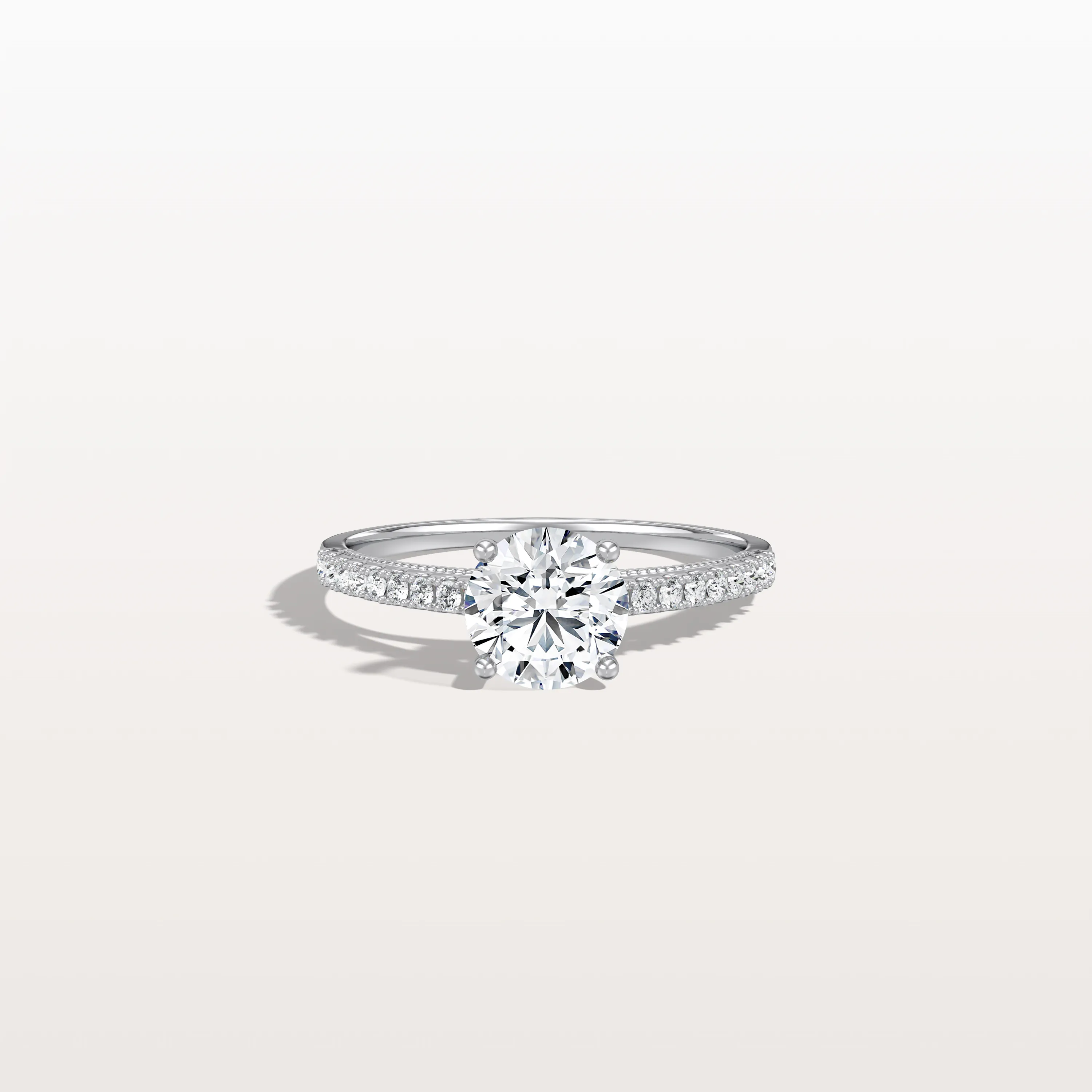 Kaia丨1CT Lab Diamond Pave Hidden Halo Ring-Cathedral Ring - Image 9