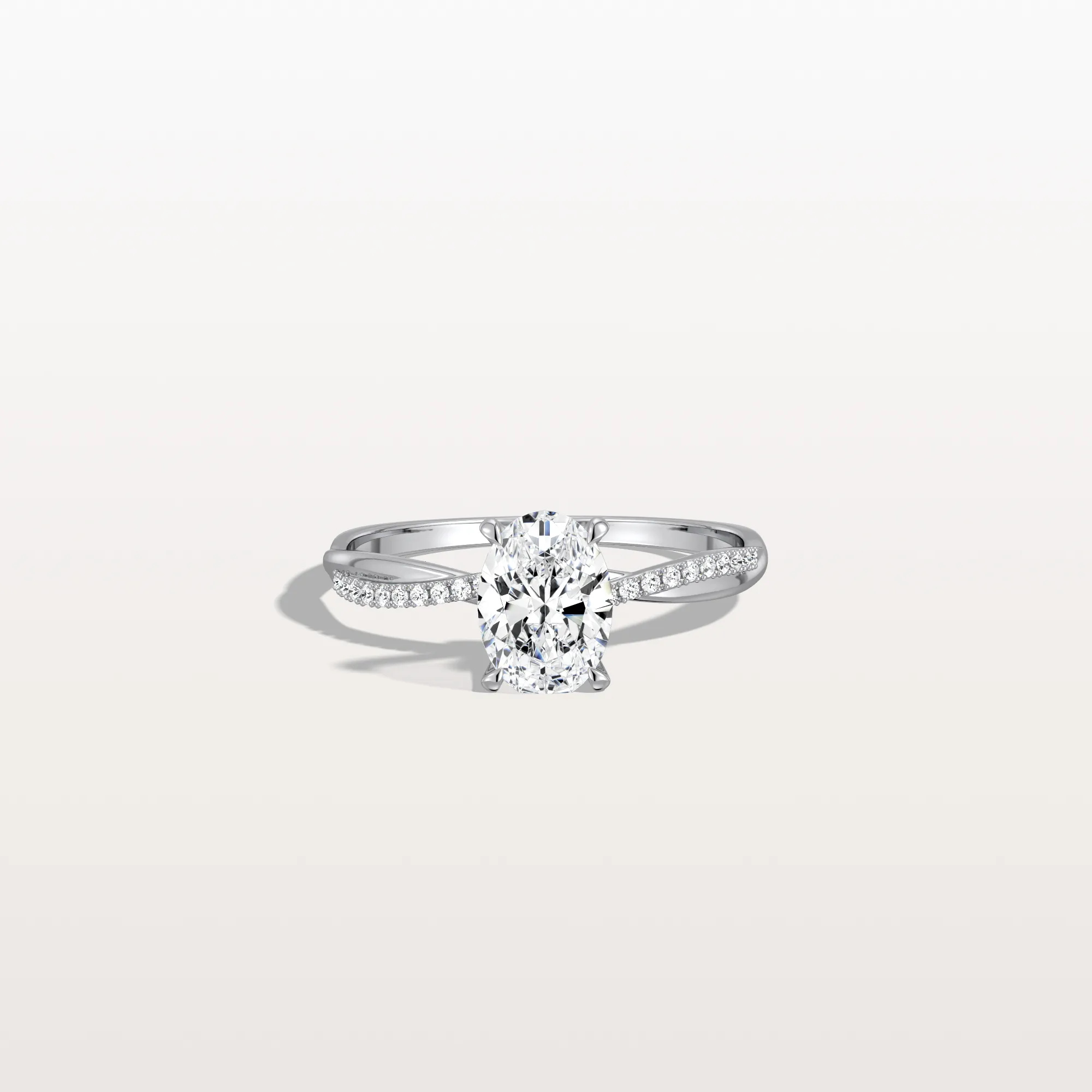 Amara丨1CT Oval Cut Lab Diamond Twisted Engagement Ring In Solid Gold/Platinum - Image 26