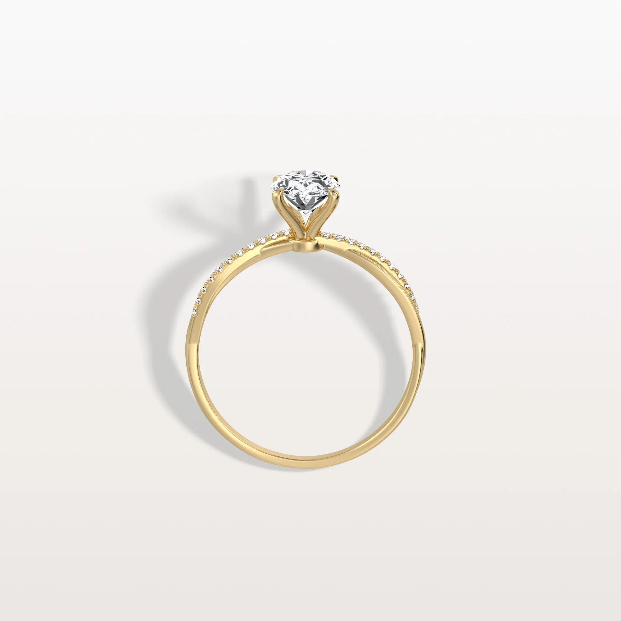 Amara丨1CT Oval Cut Lab Diamond Twisted Engagement Ring In Solid Gold/Platinum - Image 5