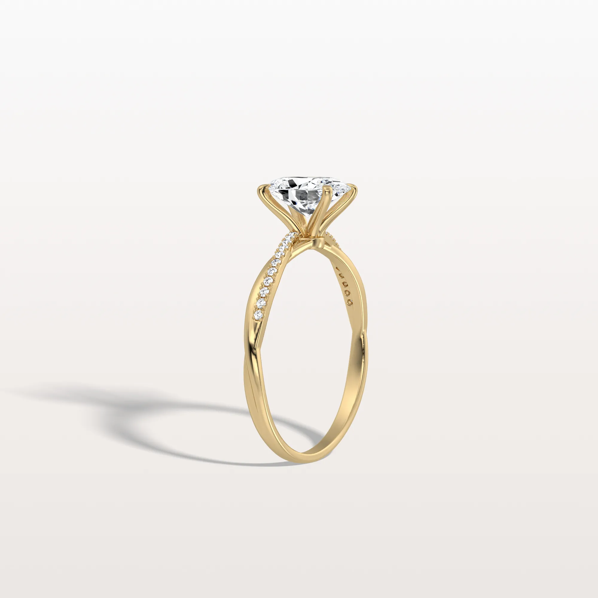 Amara丨1CT Oval Cut Lab Diamond Twisted Engagement Ring In Solid Gold/Platinum - Image 7