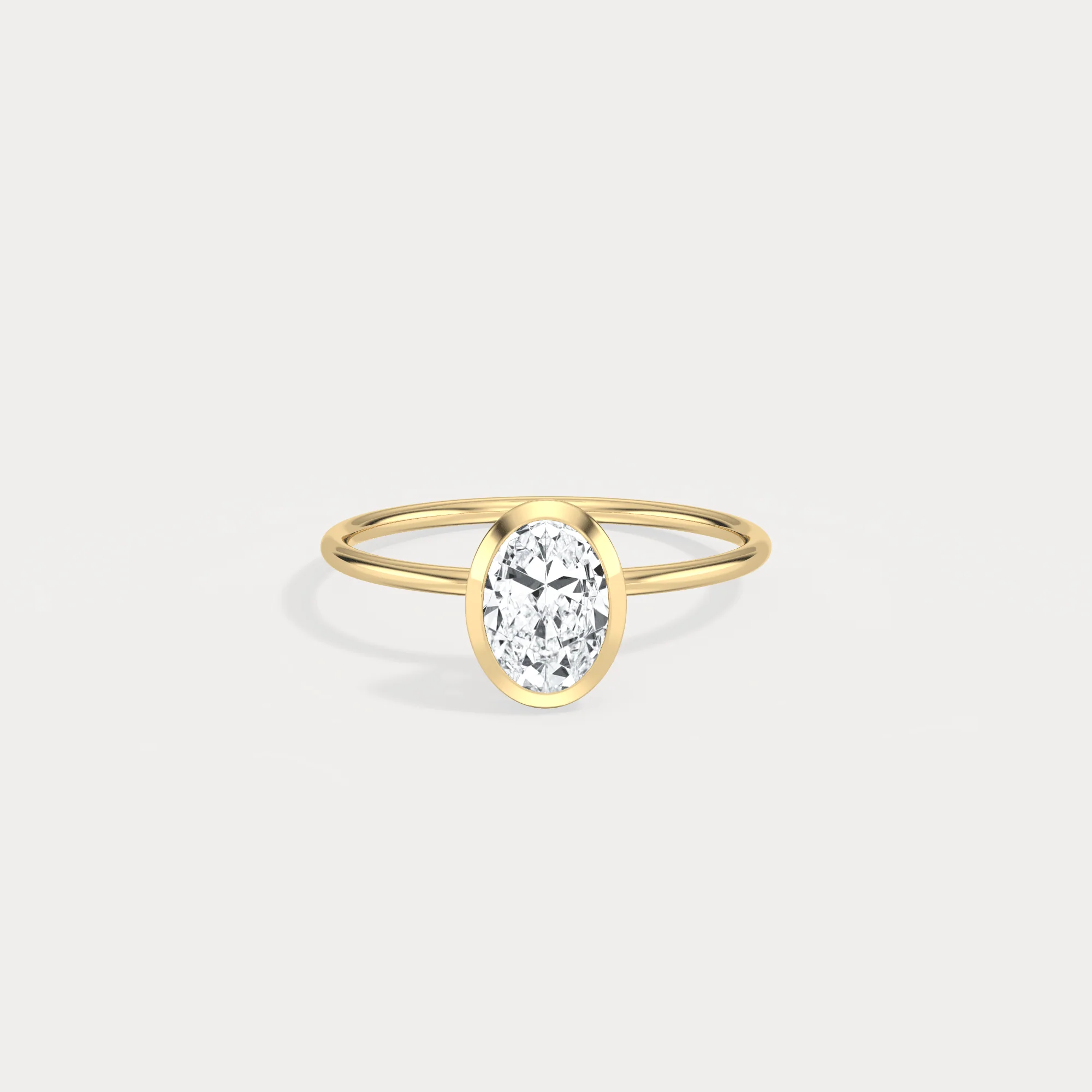 Sophia丨1CT Oval Cut Lab-Grown Diamond Bezel Engagement Ring in 14K Gold/Platinum