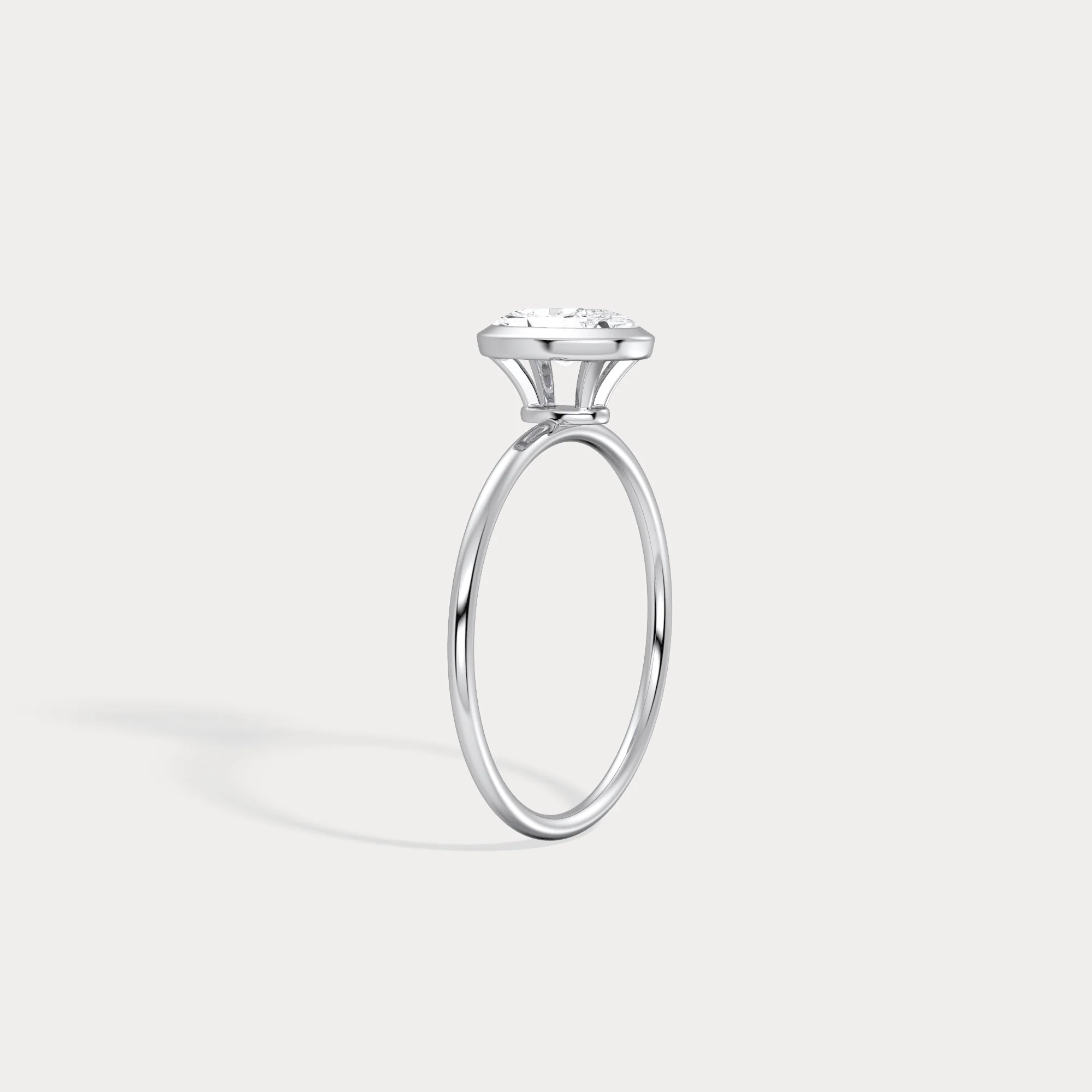 Sophia丨1CT Oval Cut Lab-Grown Diamond Bezel Engagement Ring in 14K Gold/Platinum - Image 13