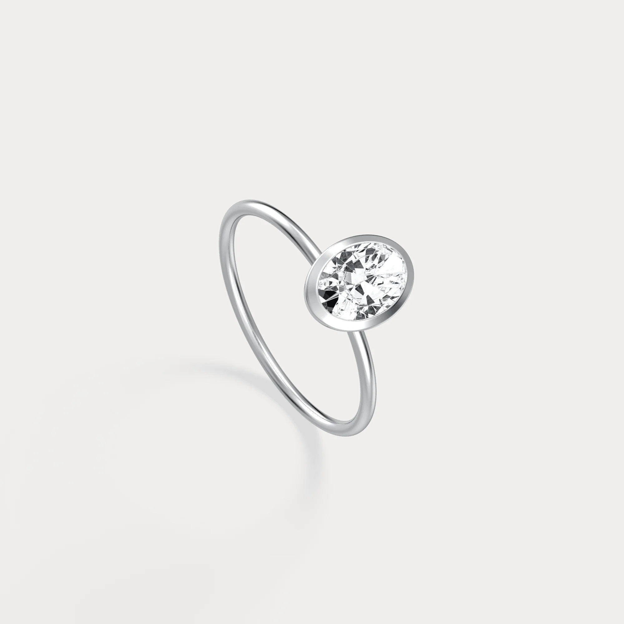 Sophia丨1CT Oval Cut Lab-Grown Diamond Bezel Engagement Ring in 14K Gold/Platinum - Image 14