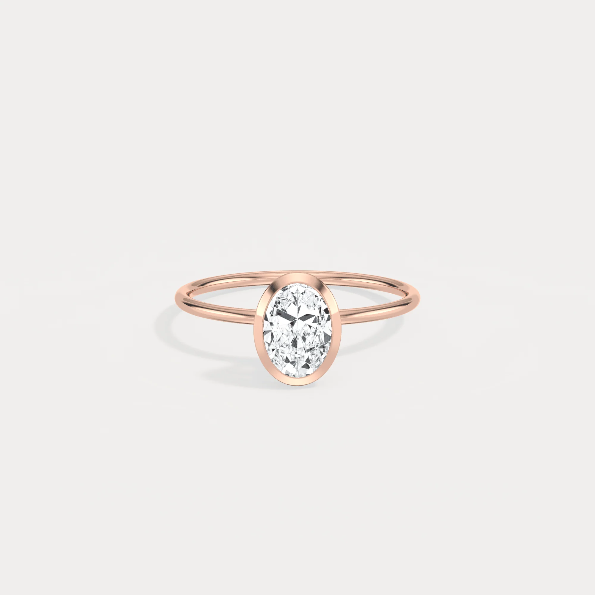 Sophia丨1CT Oval Cut Lab-Grown Diamond Bezel Engagement Ring in 14K Gold/Platinum - Image 18