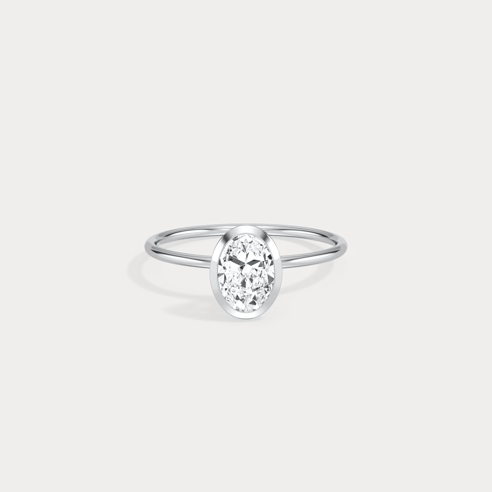 Sophia丨1CT Oval Cut Lab-Grown Diamond Bezel Engagement Ring in 14K Gold/Platinum - Image 26