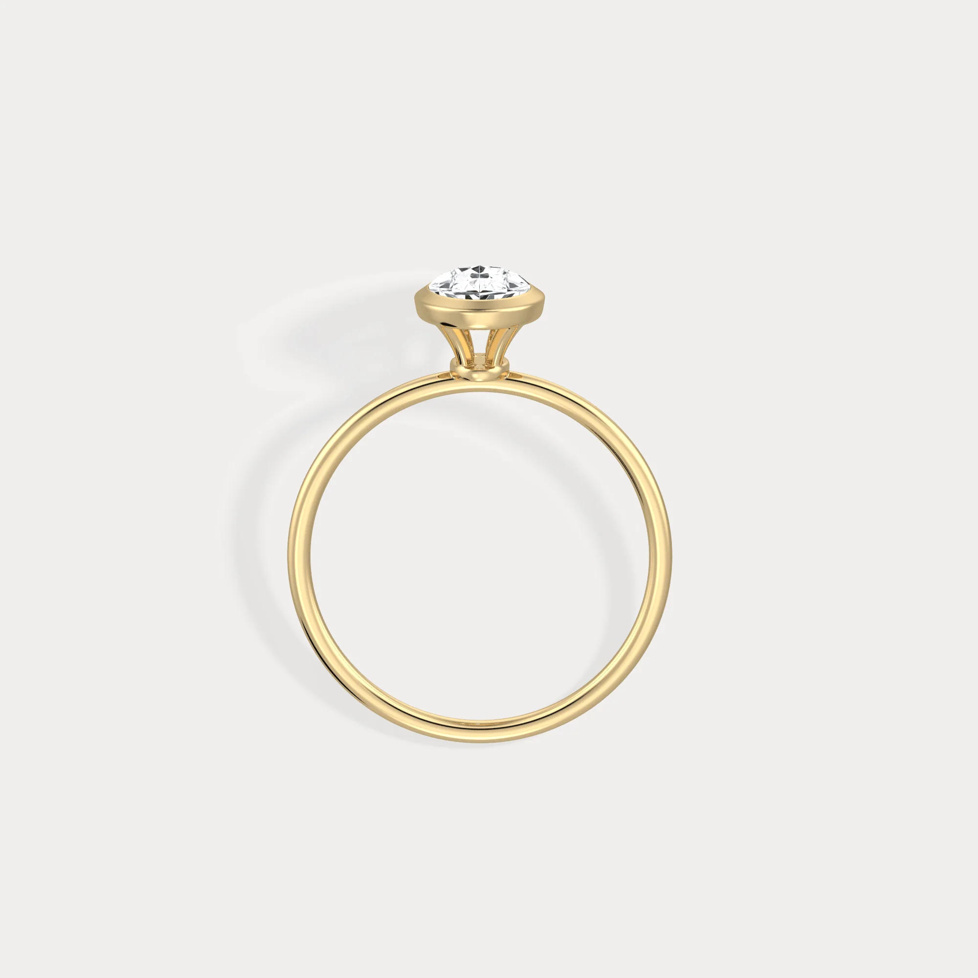 Sophia丨1CT Oval Cut Lab-Grown Diamond Bezel Engagement Ring in 14K Gold/Platinum - Image 7