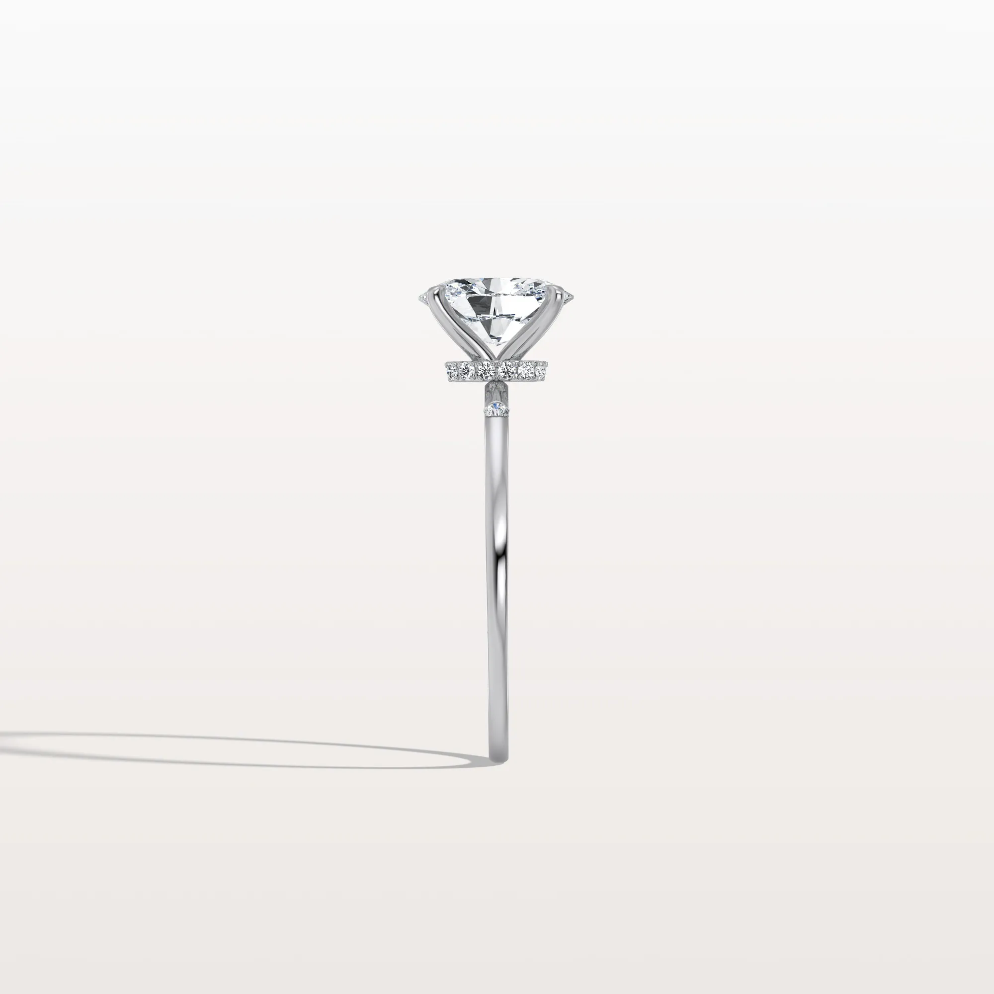 Lucia丨1CT Oval Lab Grown Diamond Hidden Halo Engagement Ring - Image 15