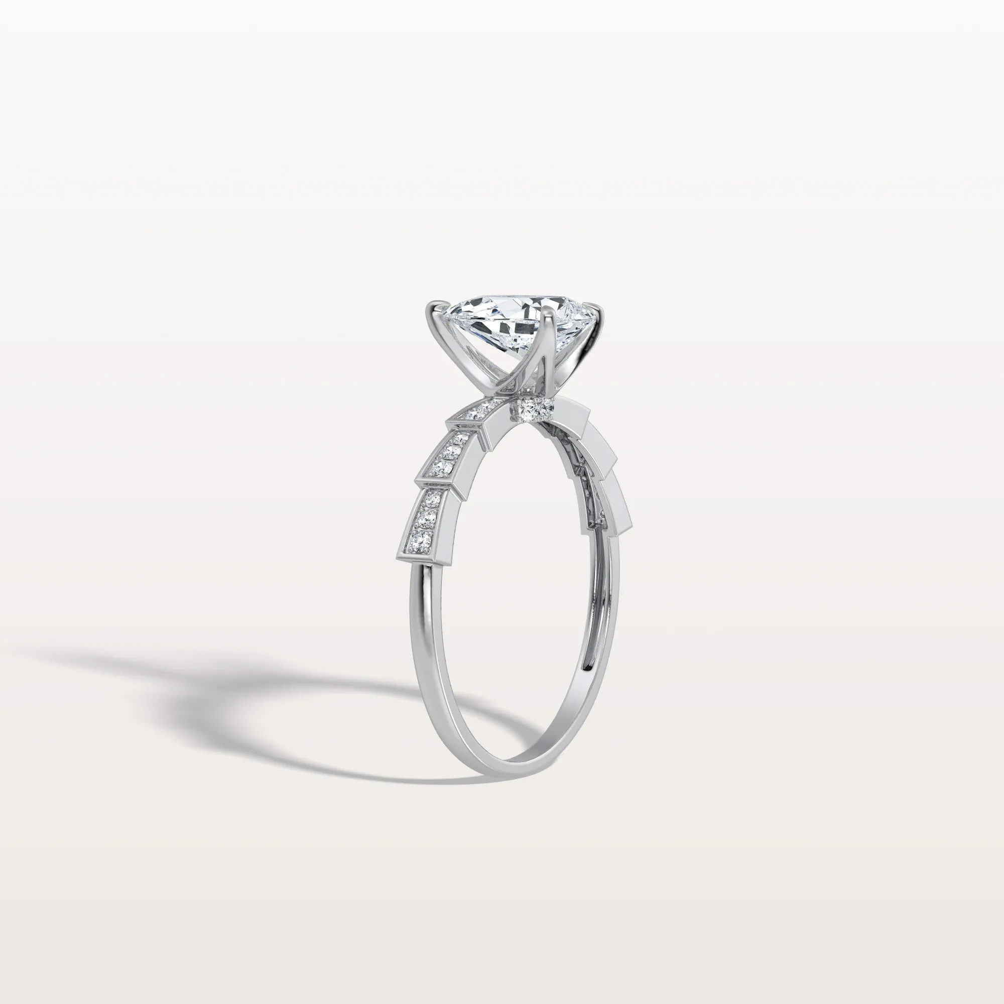 Celeste丨1CT Pear Cut Lab Diamond Hidden Halo Ring-Modern Style - Image 14