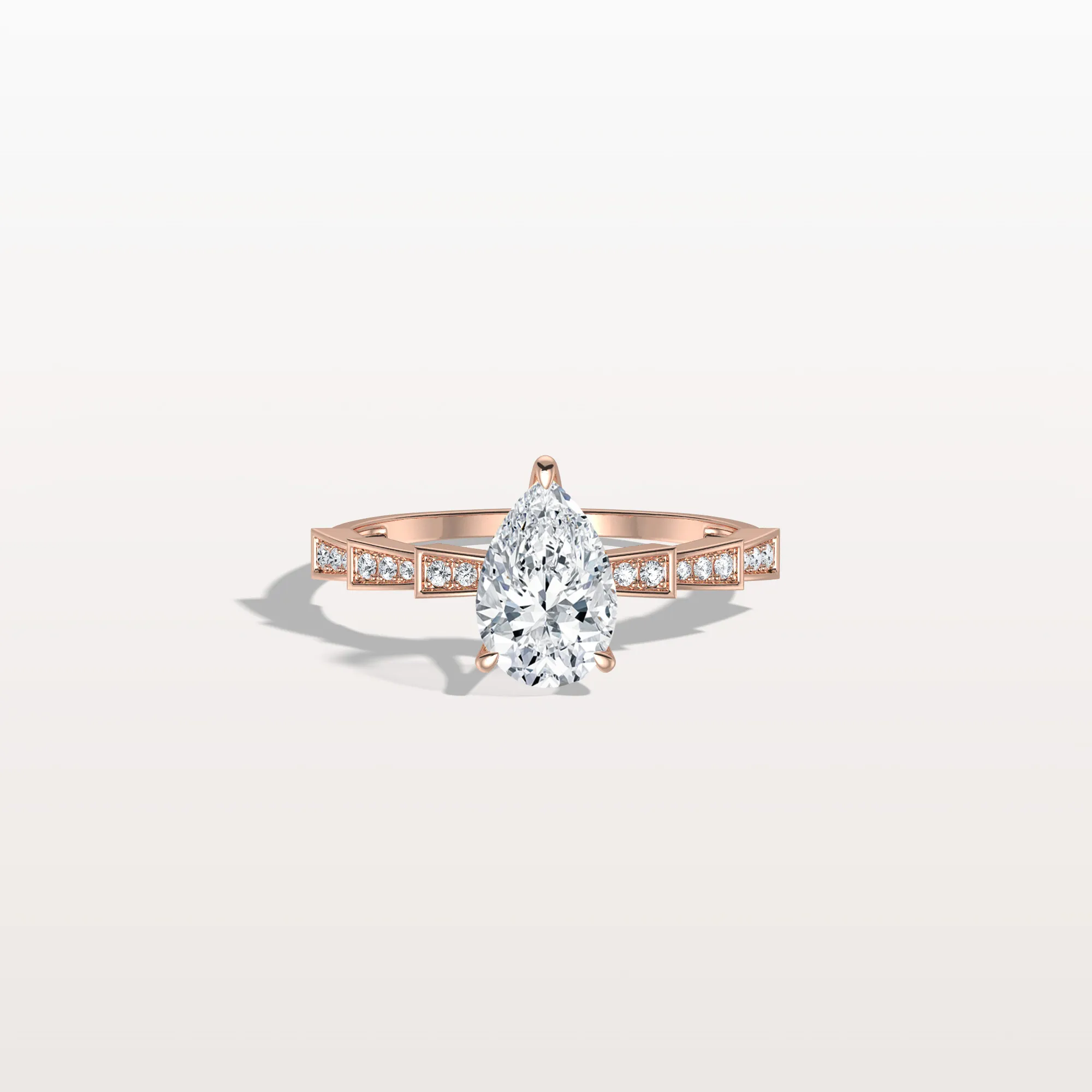 Celeste丨1CT Pear Cut Lab Diamond Hidden Halo Ring-Modern Style - Image 16