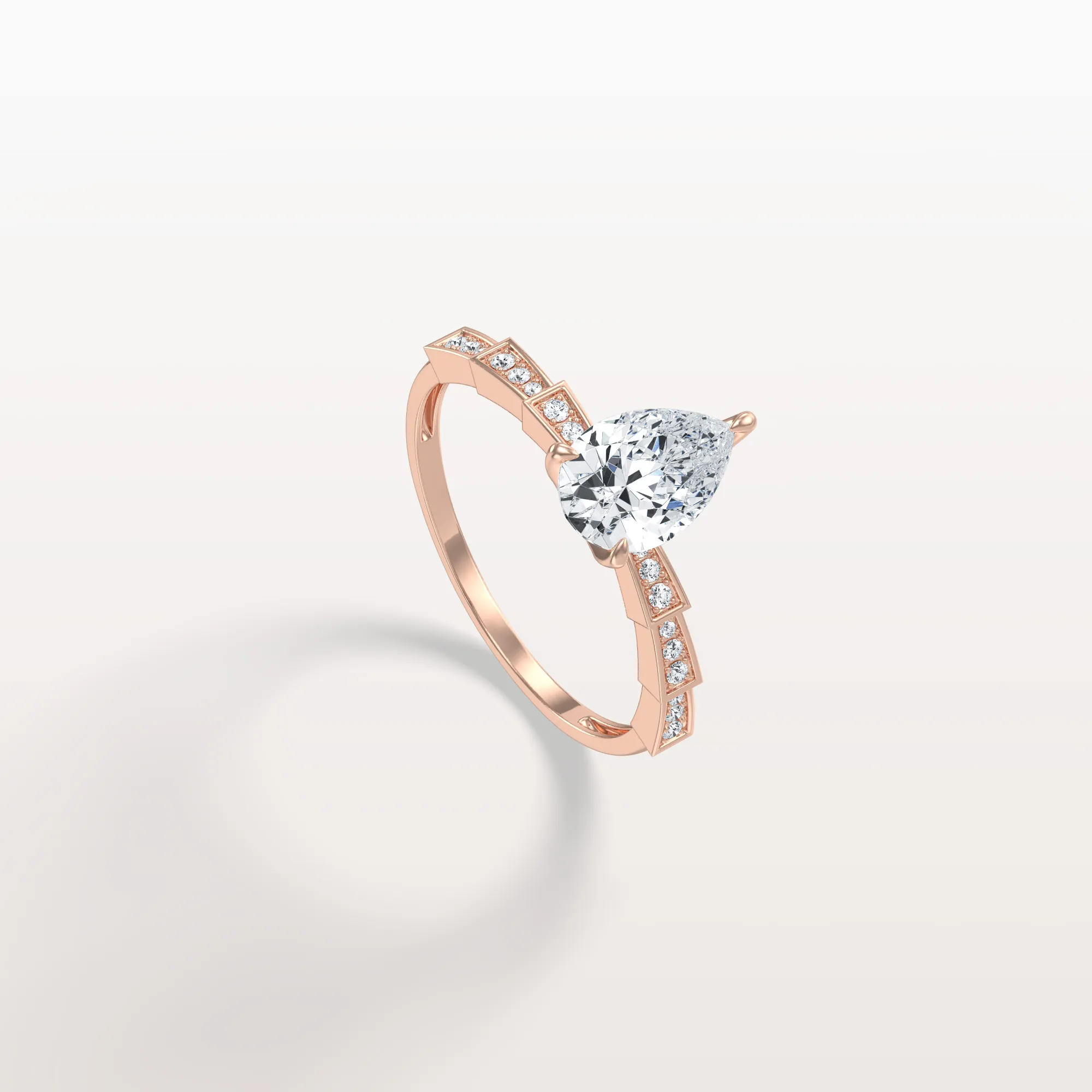 Celeste丨1CT Pear Cut Lab Diamond Hidden Halo Ring-Modern Style - Image 19