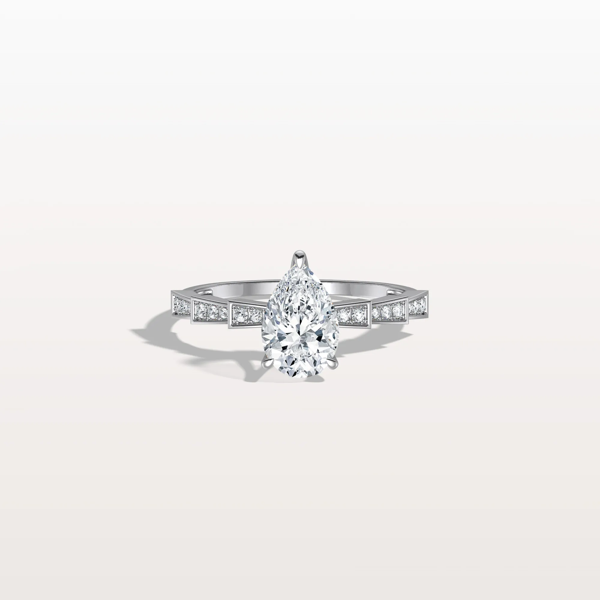 Celeste丨1CT Pear Cut Lab Diamond Hidden Halo Ring-Modern Style - Image 30