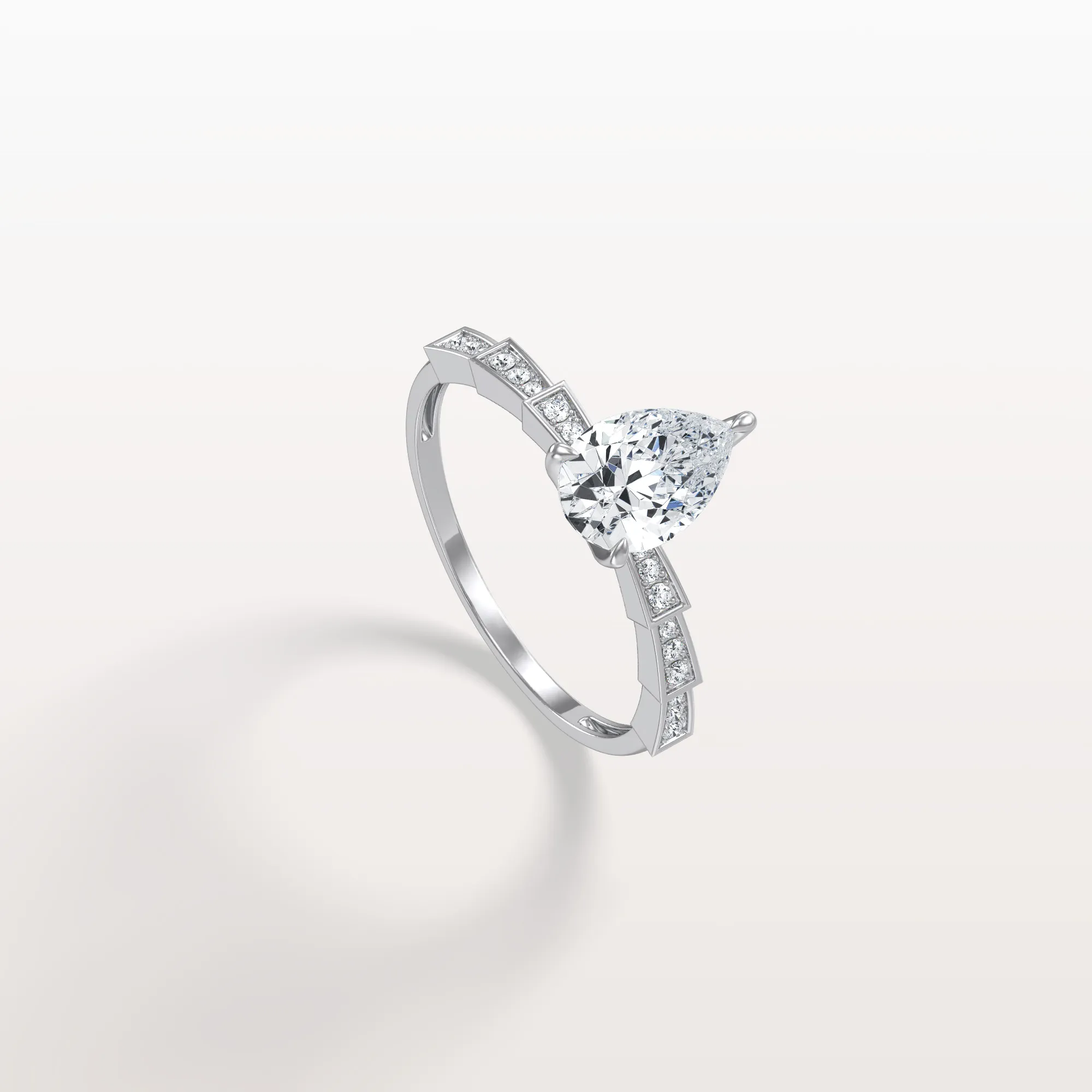 Celeste丨1CT Pear Cut Lab Diamond Hidden Halo Ring-Modern Style - Image 33