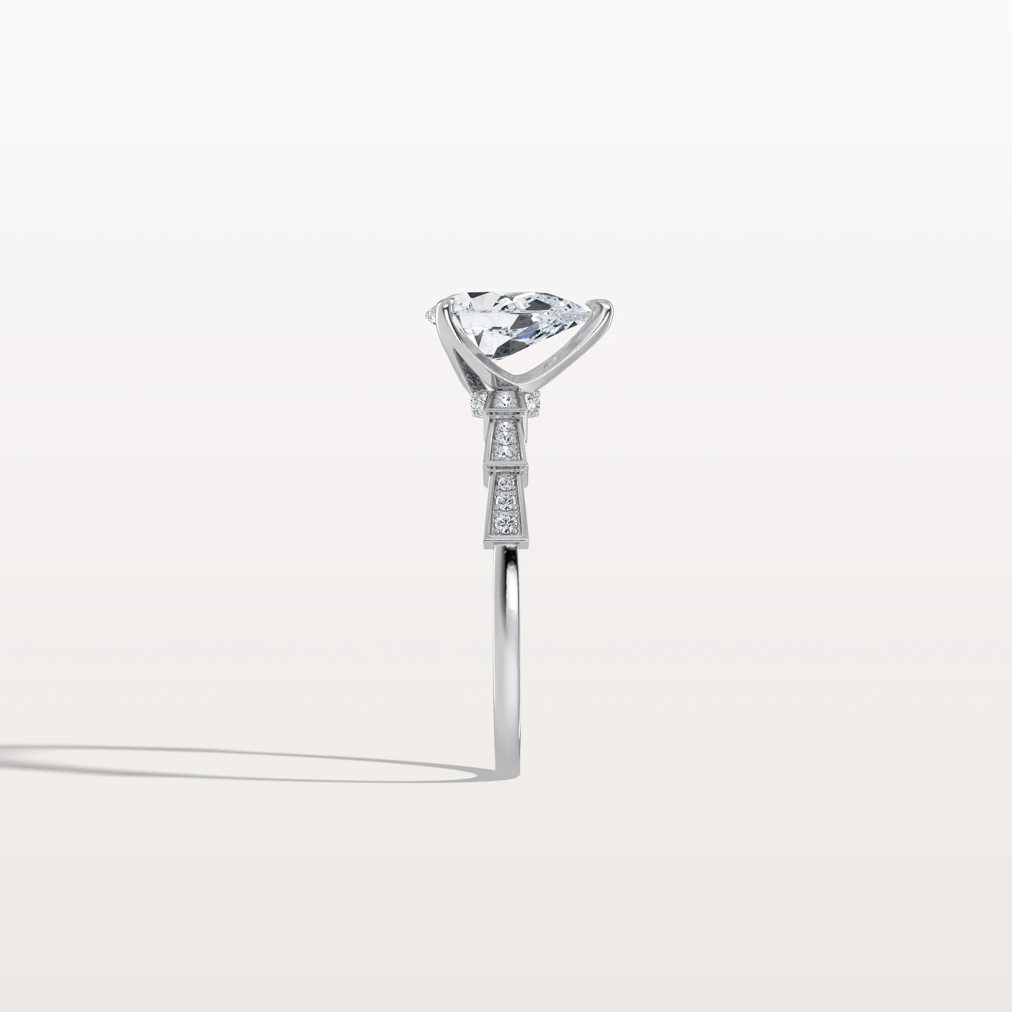 Celeste丨1CT Pear Cut Lab Diamond Hidden Halo Ring-Modern Style - Image 36