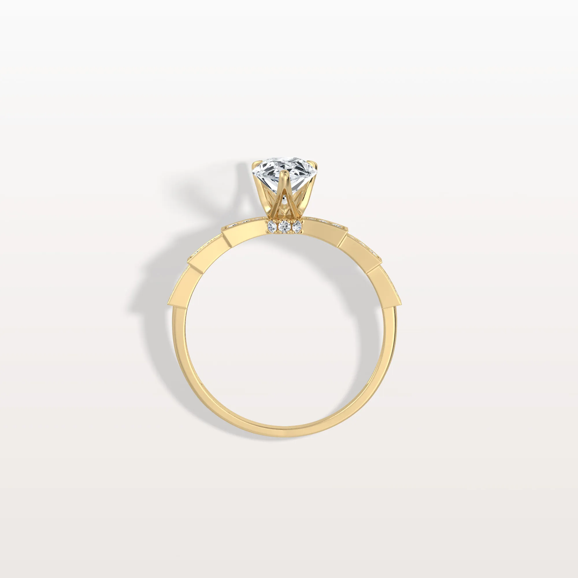 Celeste丨1CT Pear Cut Lab Diamond Hidden Halo Ring-Modern Style - Image 5