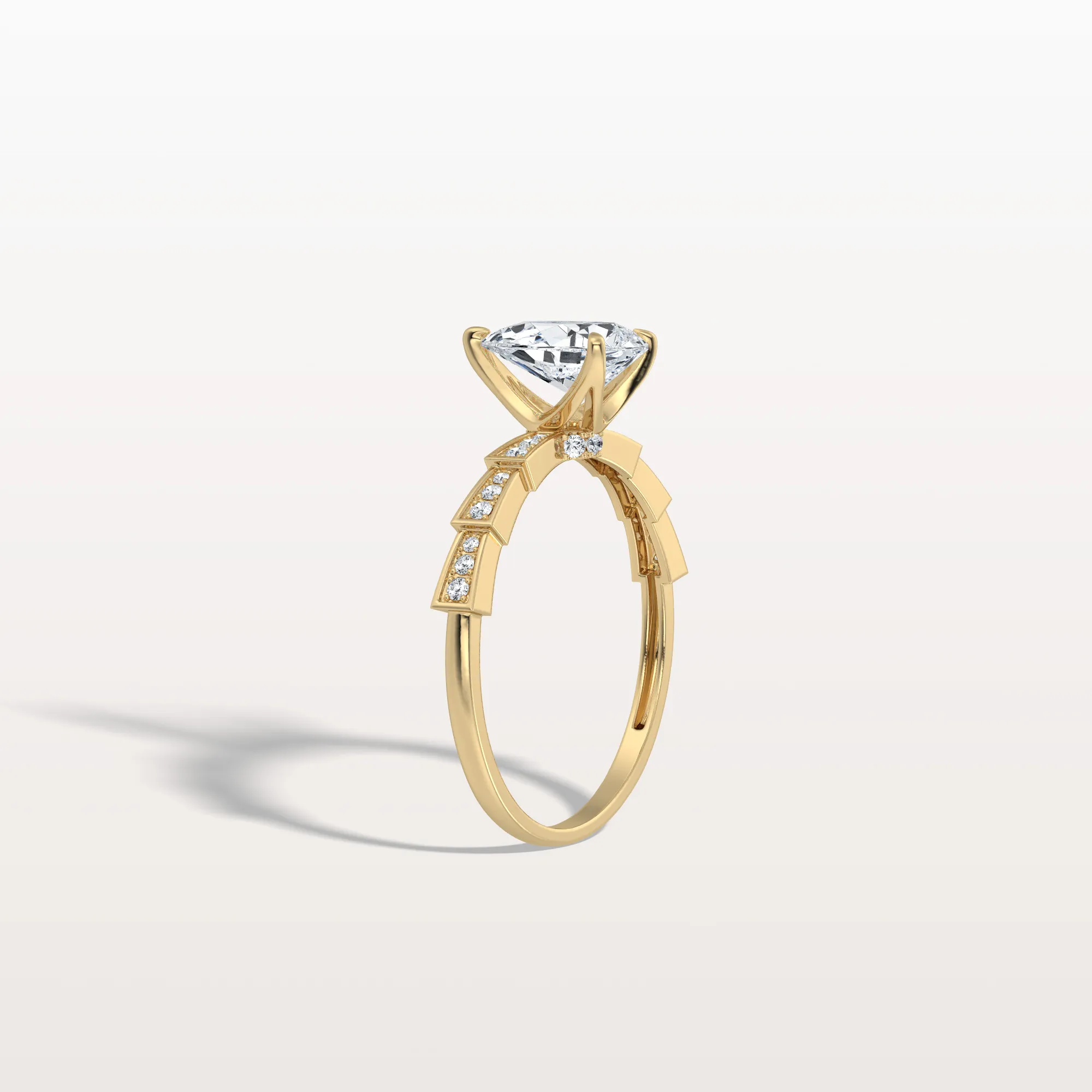 Celeste丨1CT Pear Cut Lab Diamond Hidden Halo Ring-Modern Style - Image 6