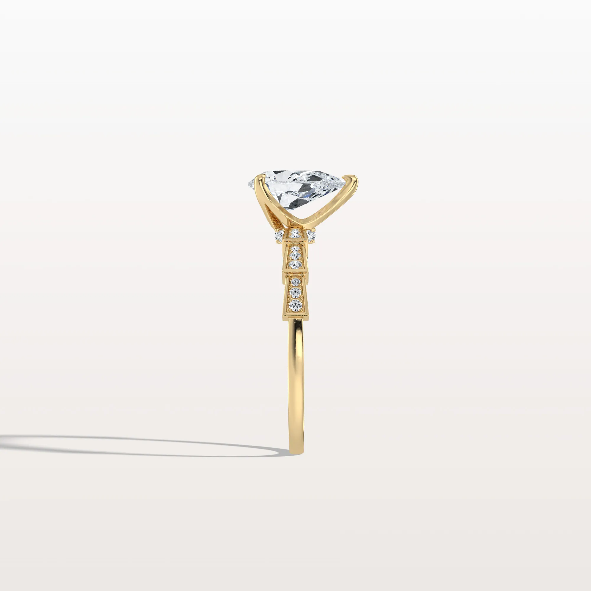 Celeste丨1CT Pear Cut Lab Diamond Hidden Halo Ring-Modern Style - Image 7