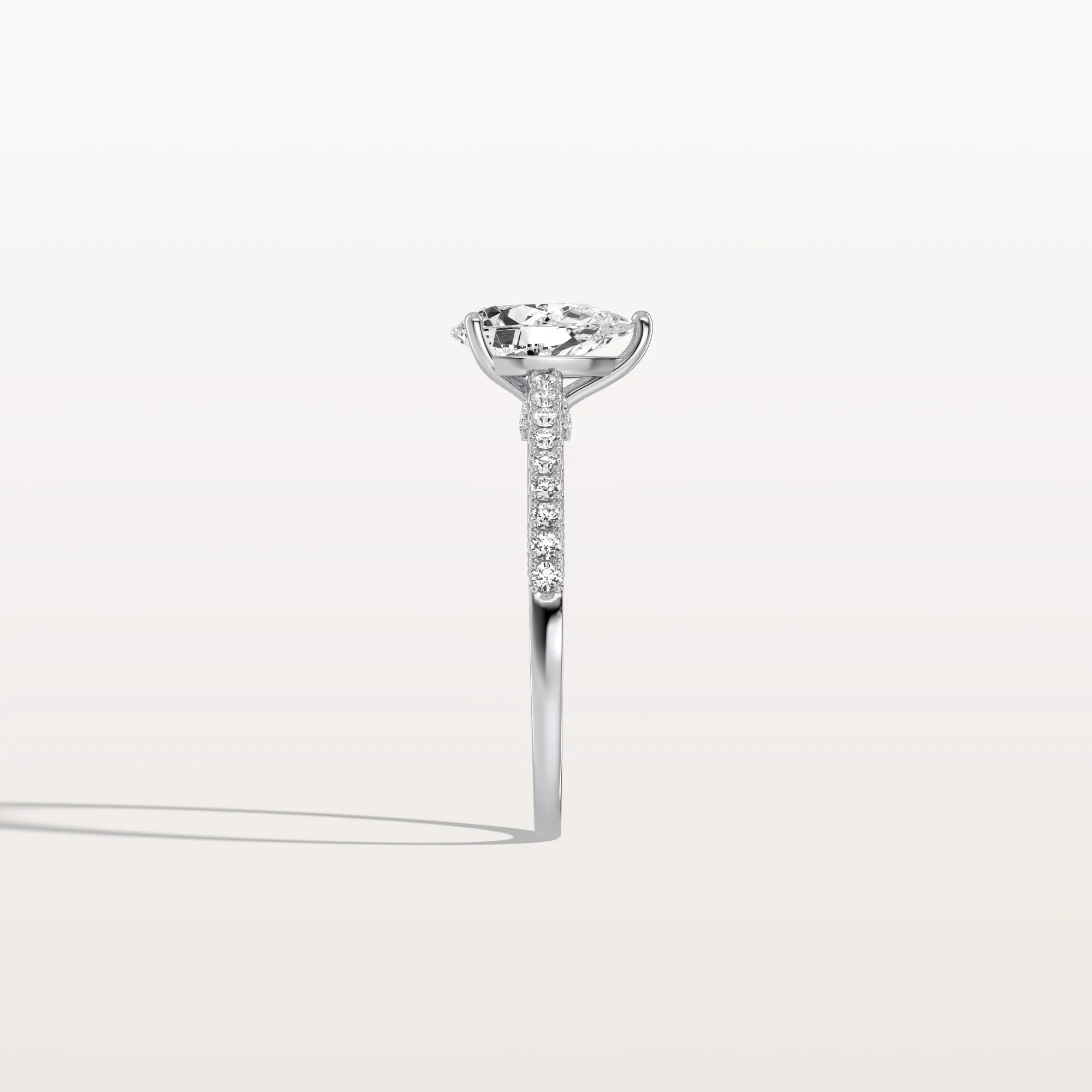 Evie丨1CT Pear Cut Lab Grown Diamond Engagement Ring With Basket Setting - Image 29