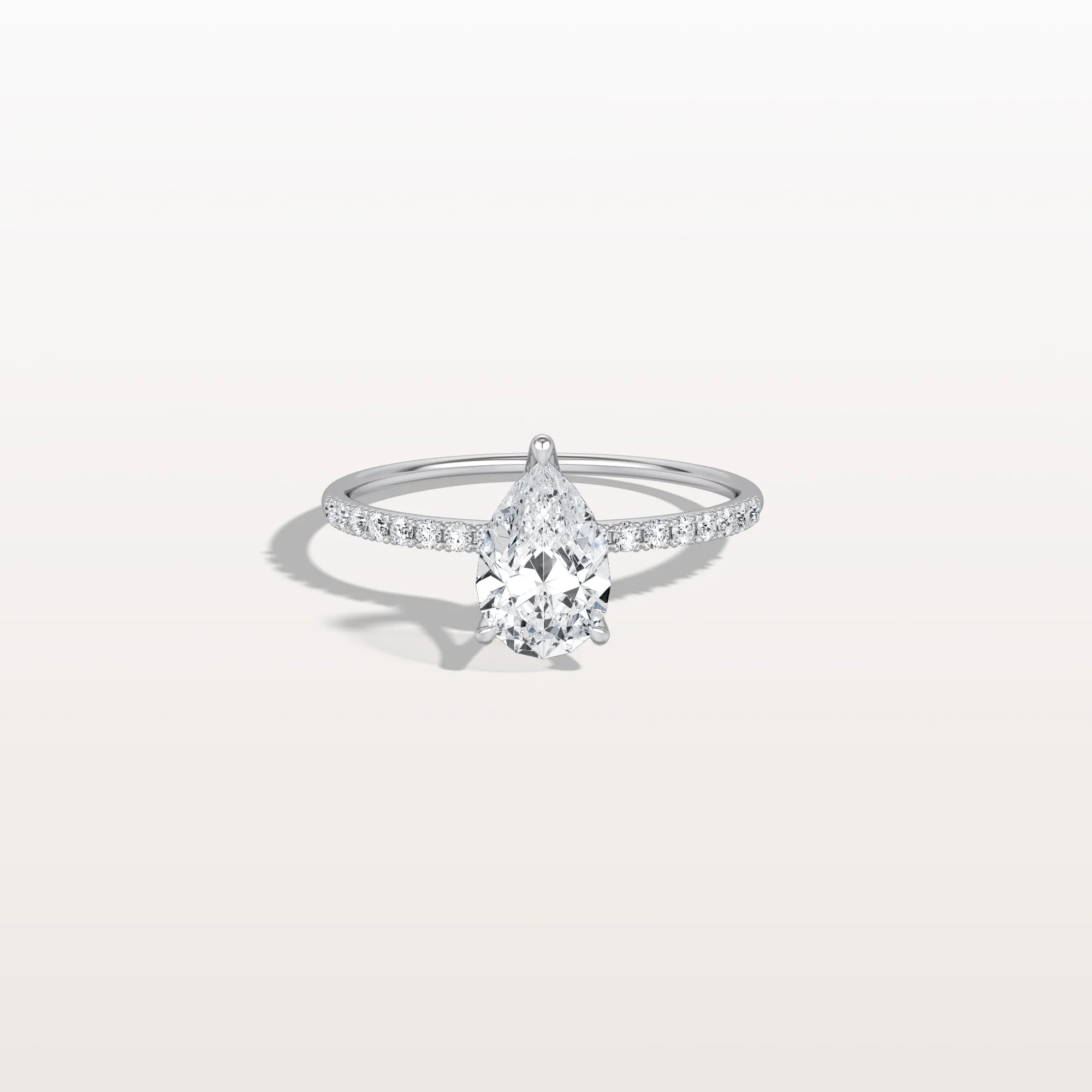 Selene丨1CT Pear Lab Diamond Engagement Ring–Pave Band in 14K Gold - Image 23