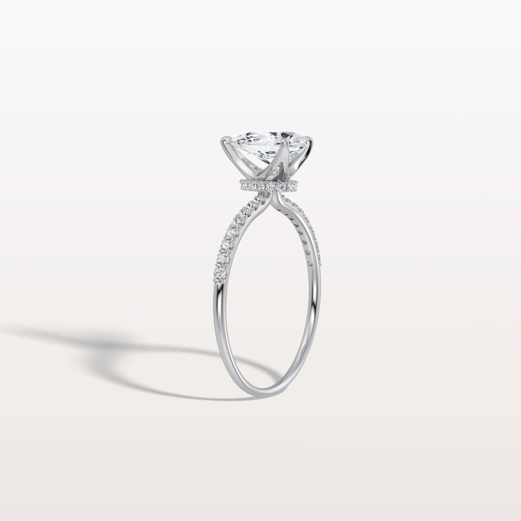 Selene丨1CT Pear Lab Diamond Engagement Ring–Pave Band in 14K Gold - Image 29