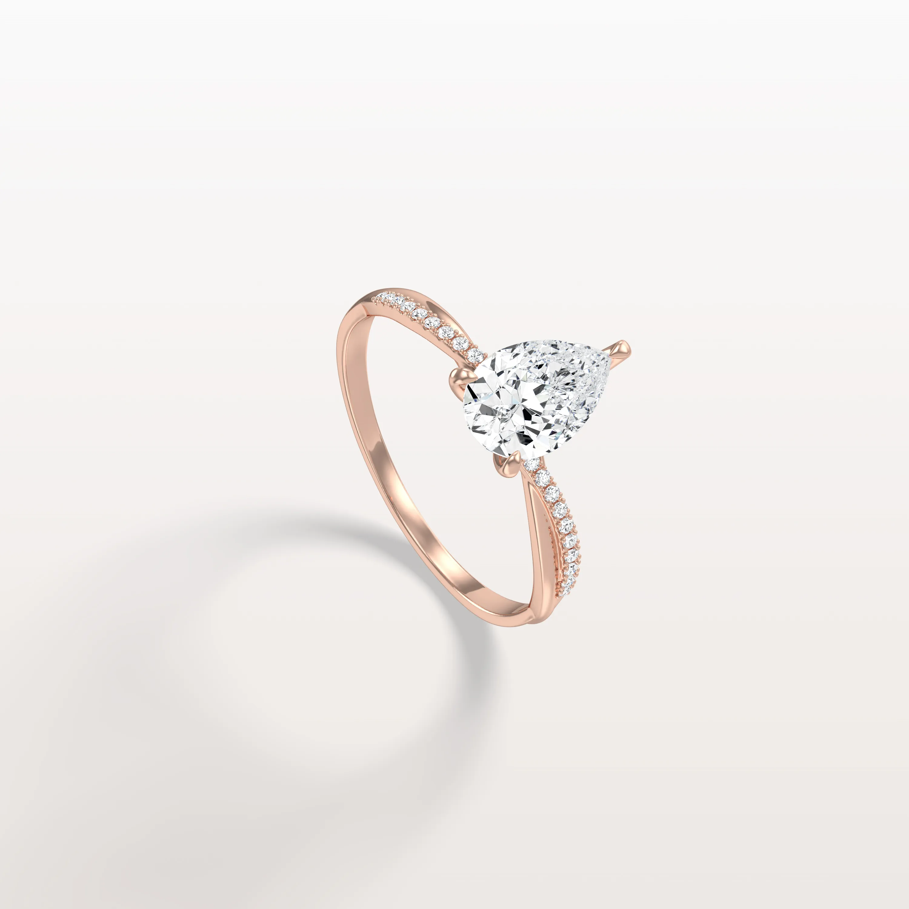 Noelle丨1CT Pear Lab Diamond Engagement Ring–Twisted 14K Gold Band - Image 20