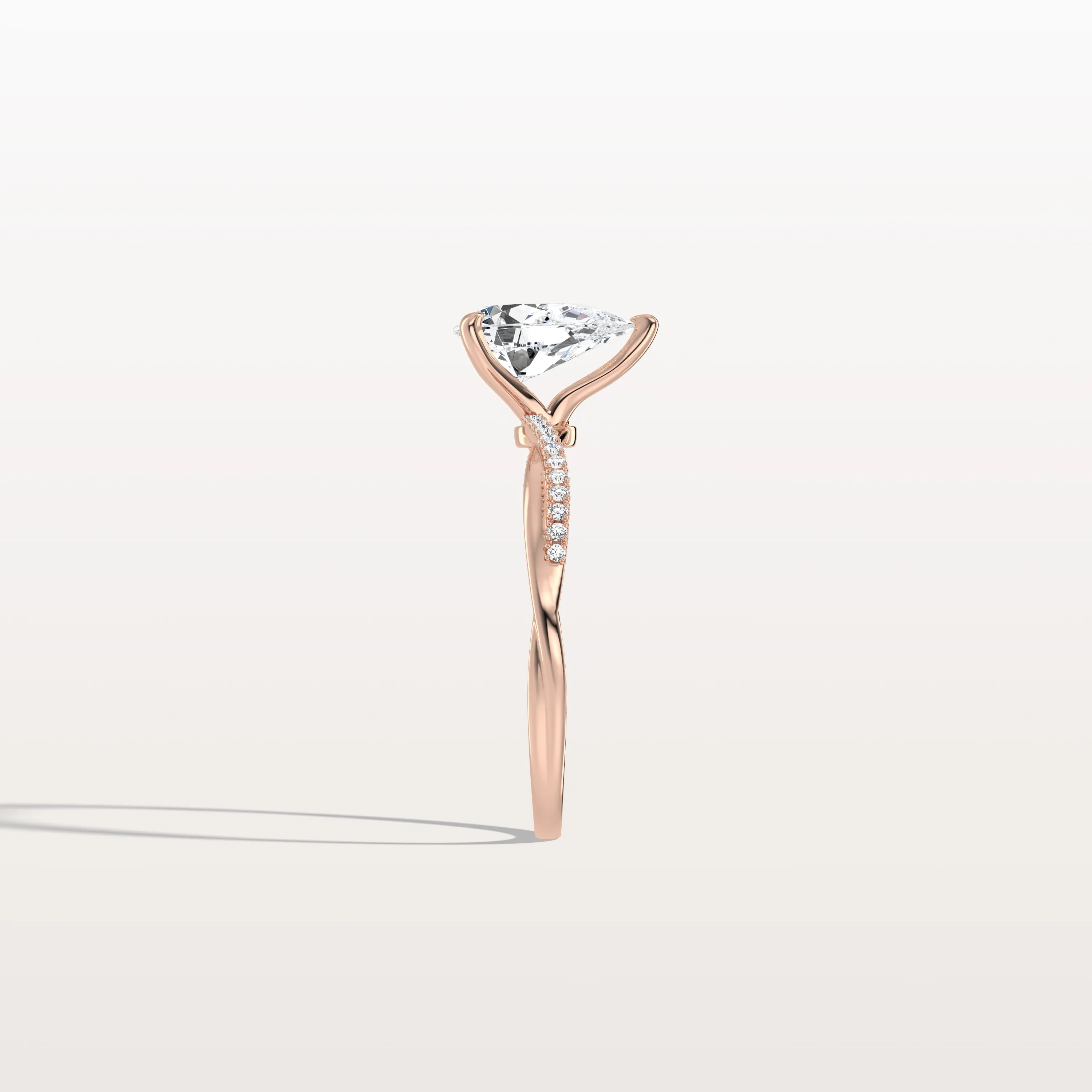 Noelle丨1CT Pear Lab Diamond Engagement Ring–Twisted 14K Gold Band - Image 21