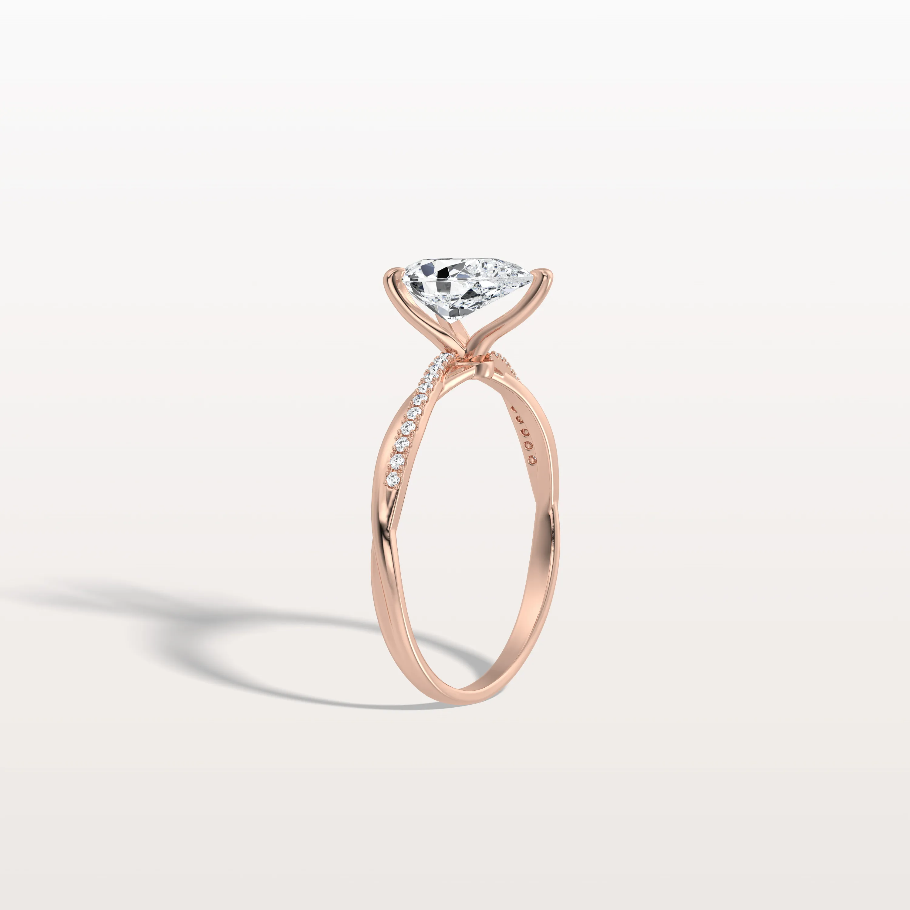 Noelle丨1CT Pear Lab Diamond Engagement Ring–Twisted 14K Gold Band - Image 22