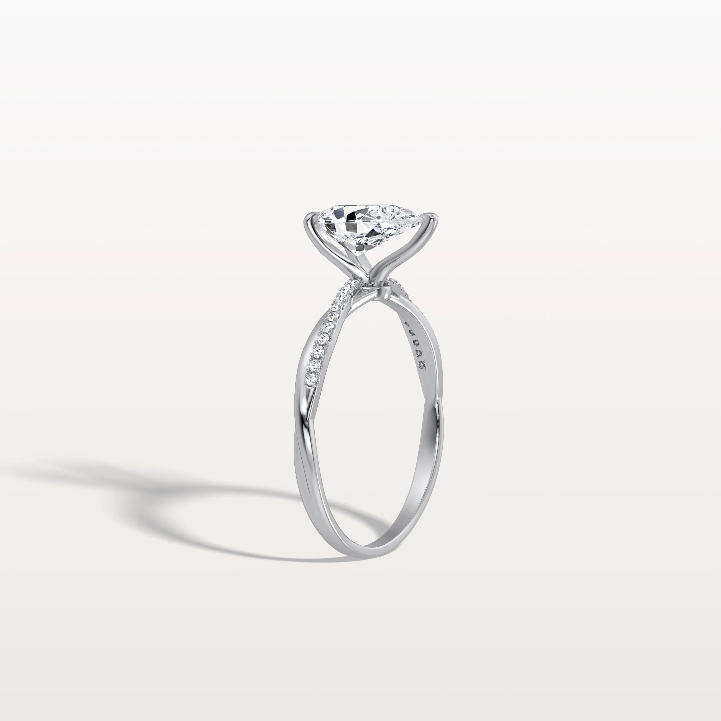 Noelle丨1CT Pear Lab Diamond Engagement Ring–Twisted 14K Gold Band - Image 27