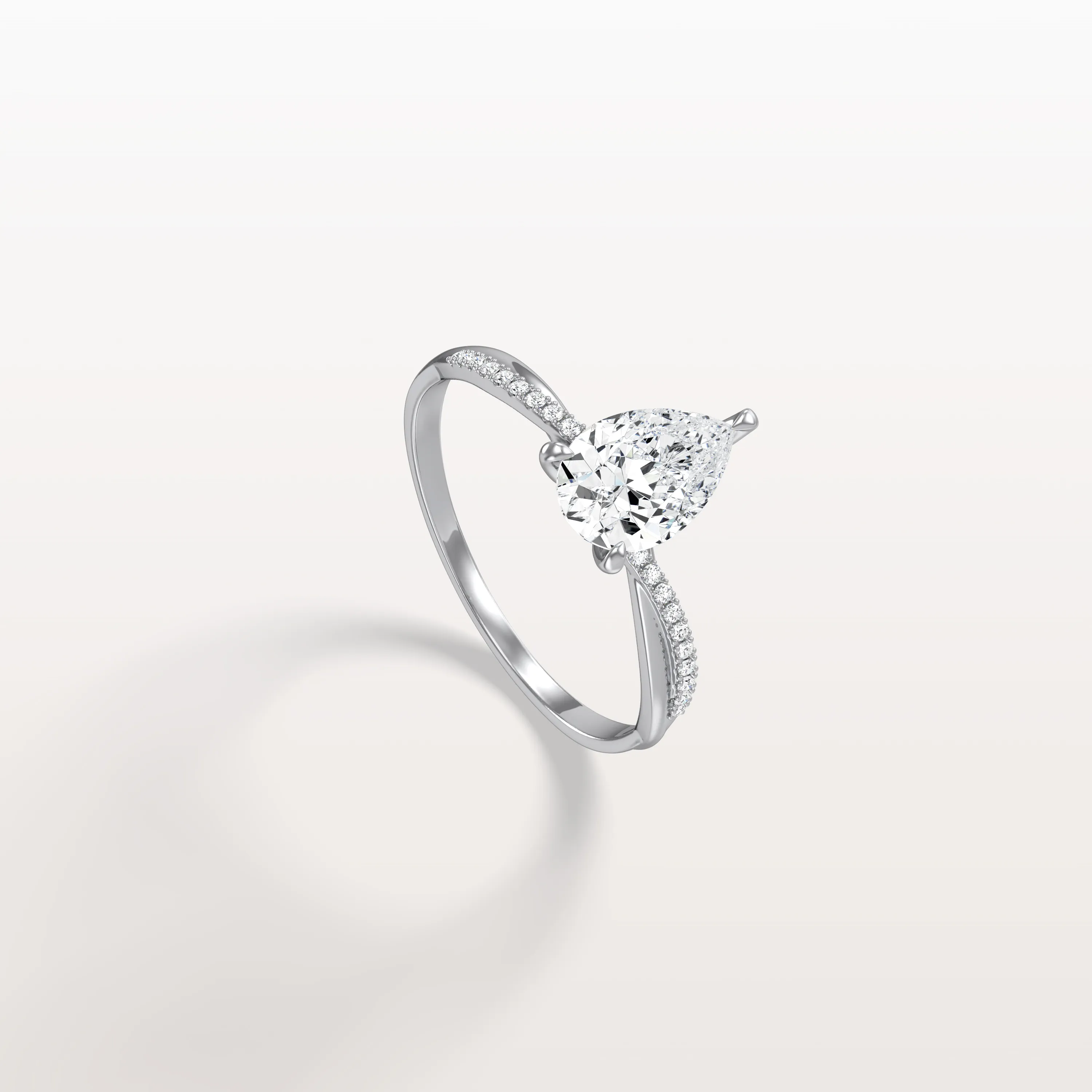 Noelle丨1CT Pear Lab Diamond Engagement Ring–Twisted 14K Gold Band - Image 28
