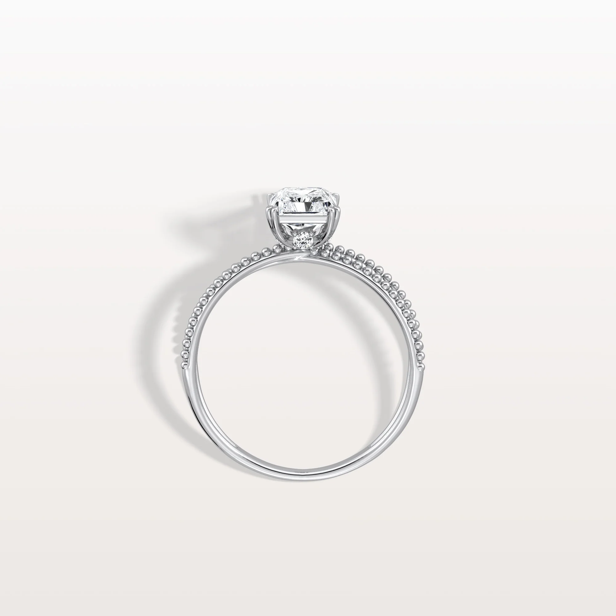 Callie丨1CT Radiant Cut Lab Diamond Milgrain Hidden Halo Engagement Ring - Image 12