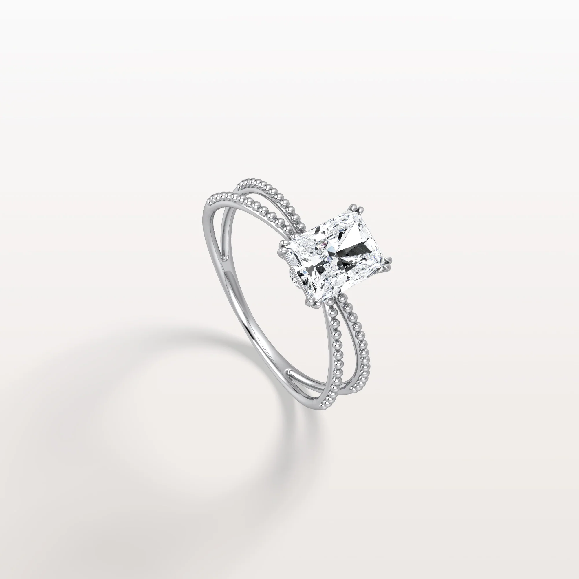 Callie丨1CT Radiant Cut Lab Diamond Milgrain Hidden Halo Engagement Ring - Image 13