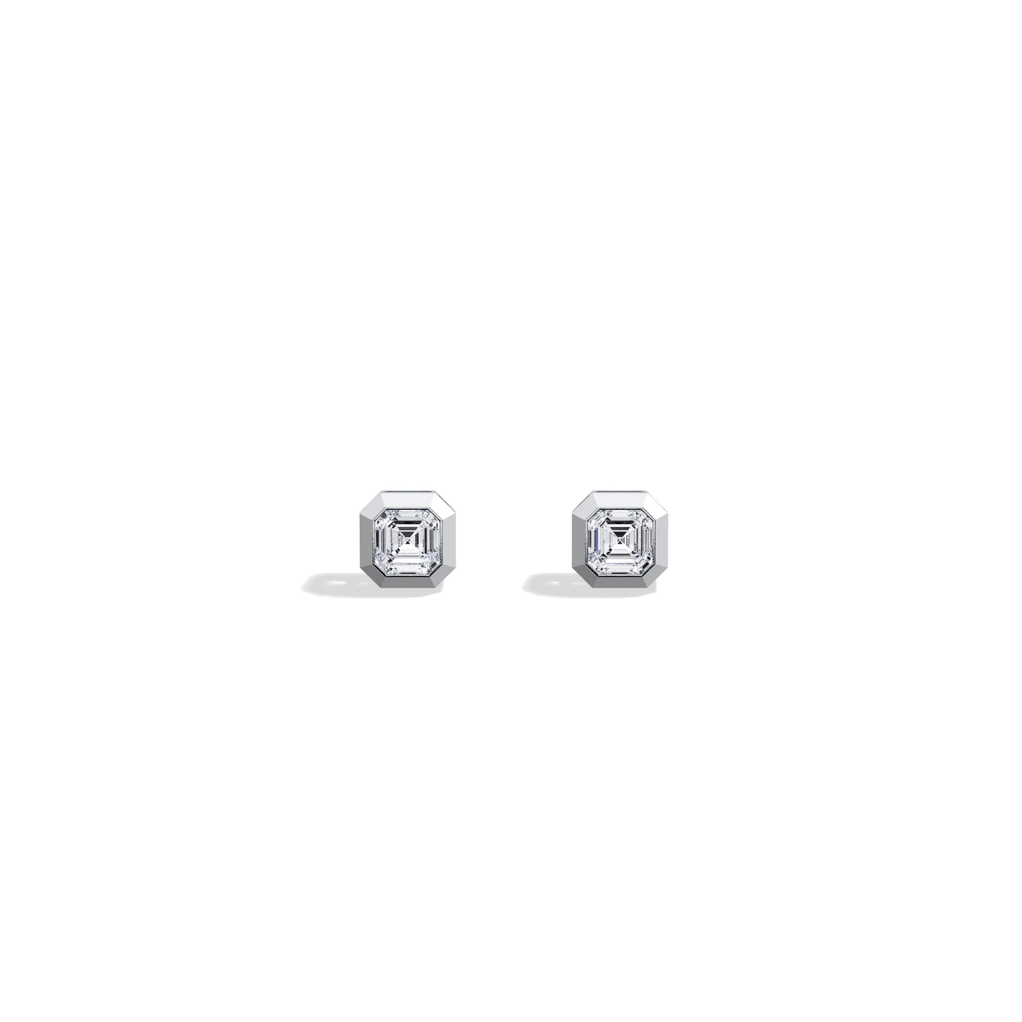 1CTW Asscher Cut Lab Diamond Octagon Stud Earring - Image 8