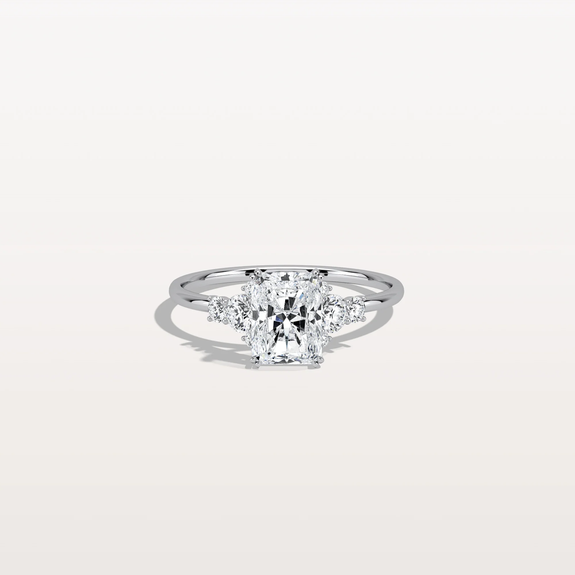 Serene丨1CT Radiant Cut Lab Diamond Side Stone Engagement Ring - Image 26