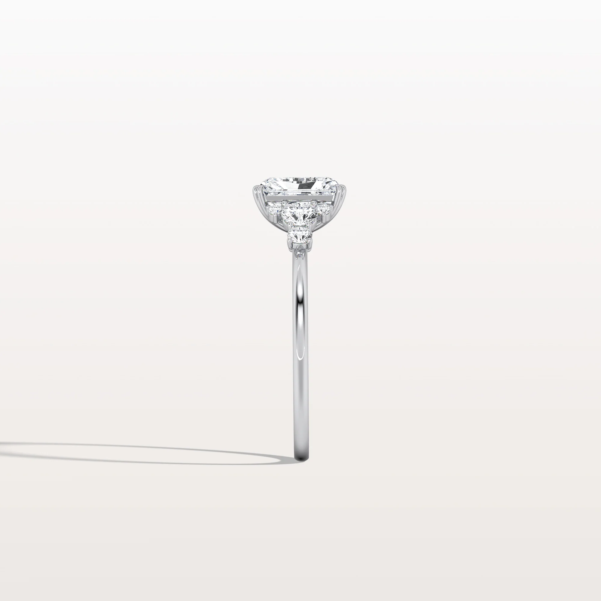 Serene丨1CT Radiant Cut Lab Diamond Side Stone Engagement Ring - Image 30
