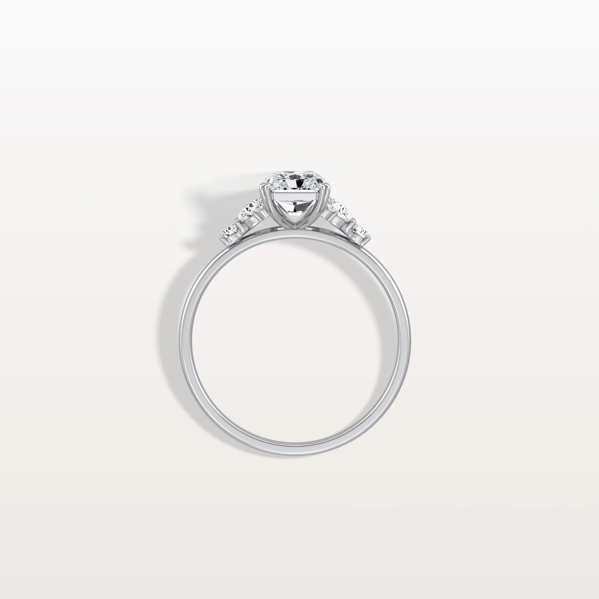 Serene丨1CT Radiant Cut Lab Diamond Side Stone Engagement Ring - Image 33