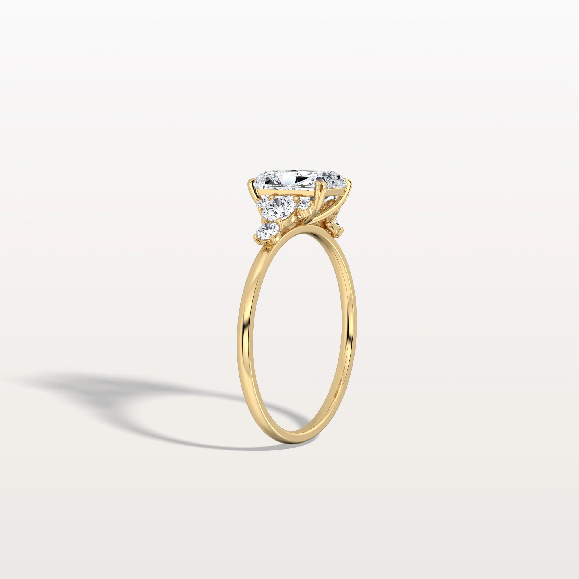 Serene丨1CT Radiant Cut Lab Diamond Side Stone Engagement Ring - Image 7
