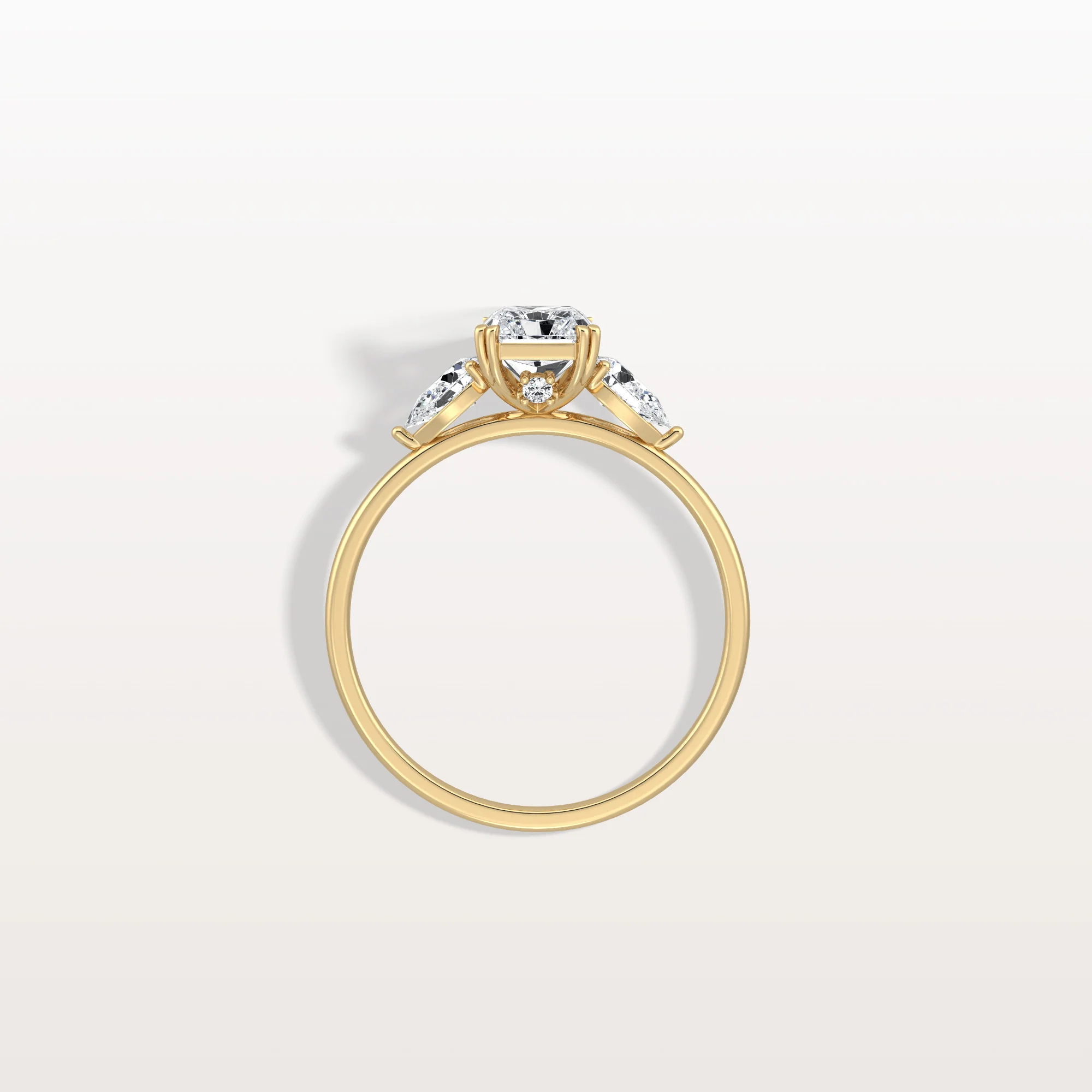 Dahlia丨1CT Radiant Cut Lab Diamond Three Stone Engagement Ring In 14K Solid Gold/Platinum - Image 5