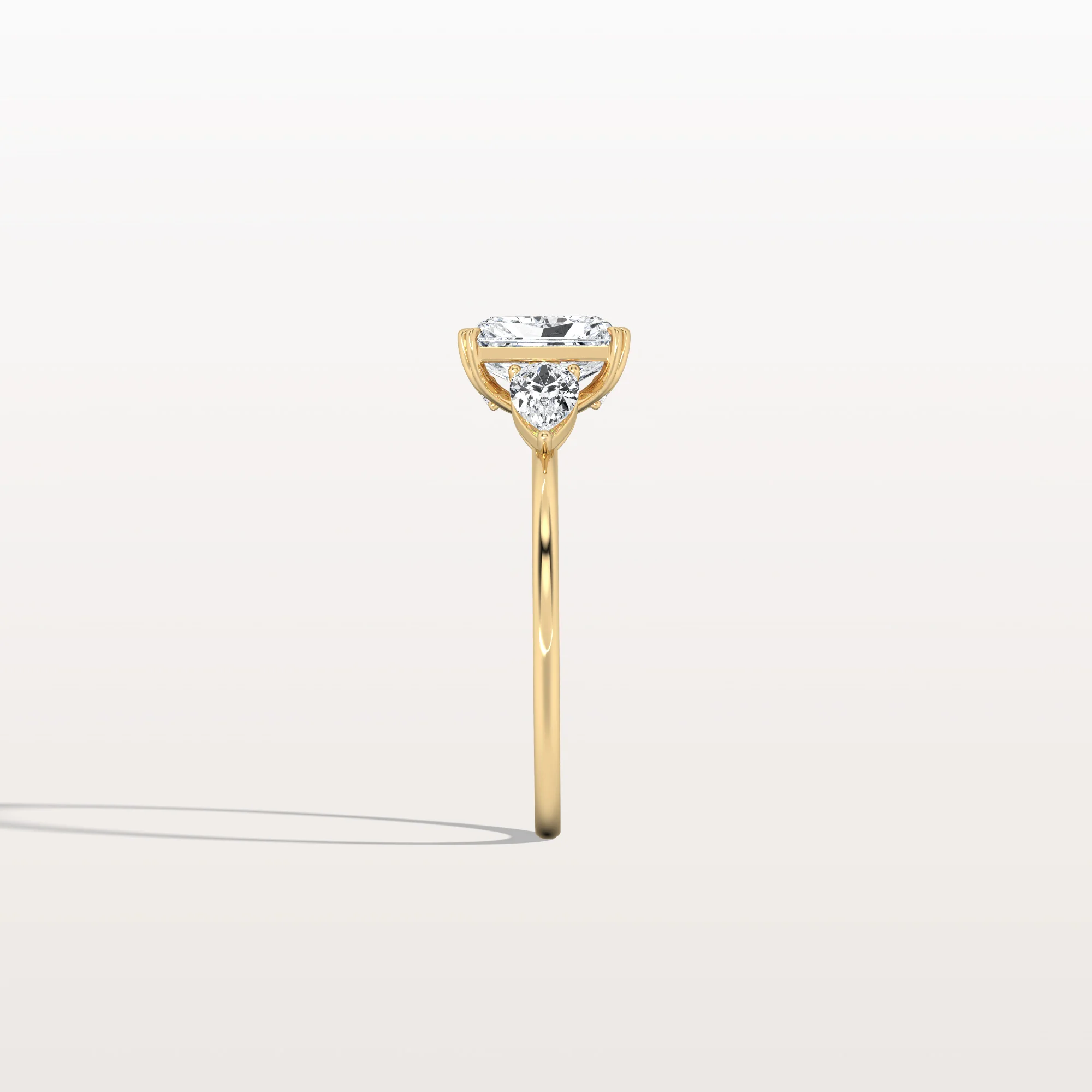 Dahlia丨1CT Radiant Cut Lab Diamond Three Stone Engagement Ring In 14K Solid Gold/Platinum - Image 8