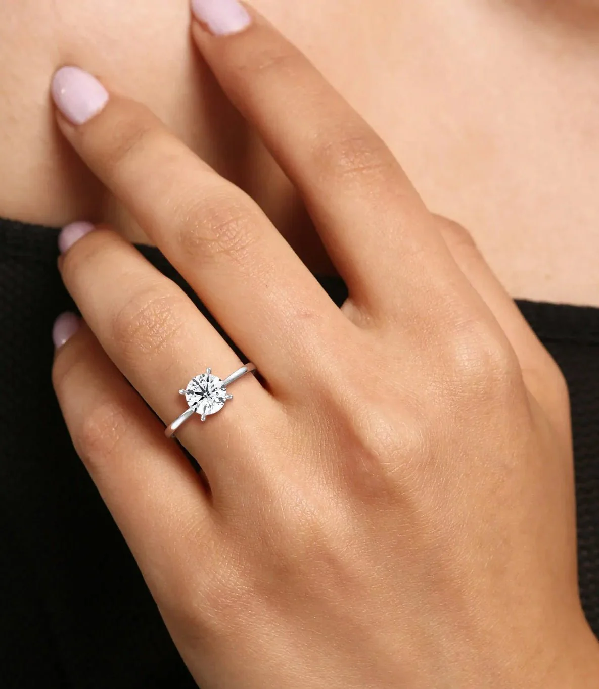 Aria丨1CT Round Lab Grown Diamond Ring In 14K Gold - Image 19