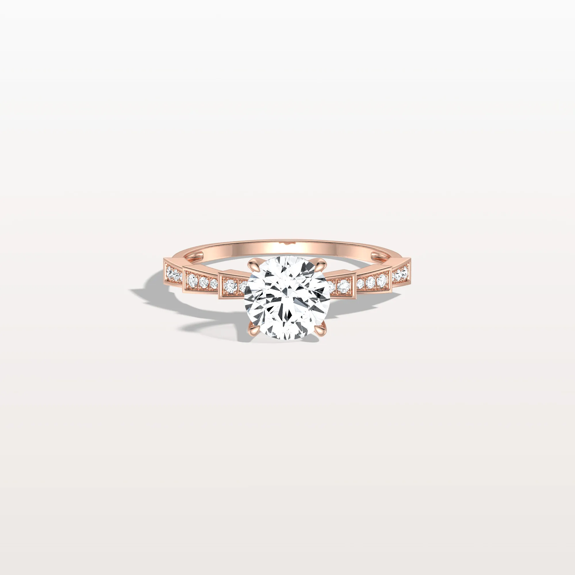 Mira丨1CT Round Solitaire Lab-grown Diamond Channel Set Engagement Ring - Image 16