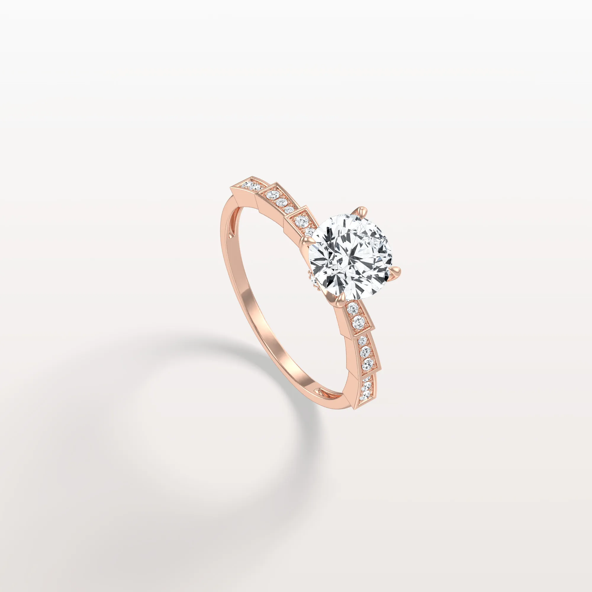 Mira丨1CT Round Solitaire Lab-grown Diamond Channel Set Engagement Ring - Image 19