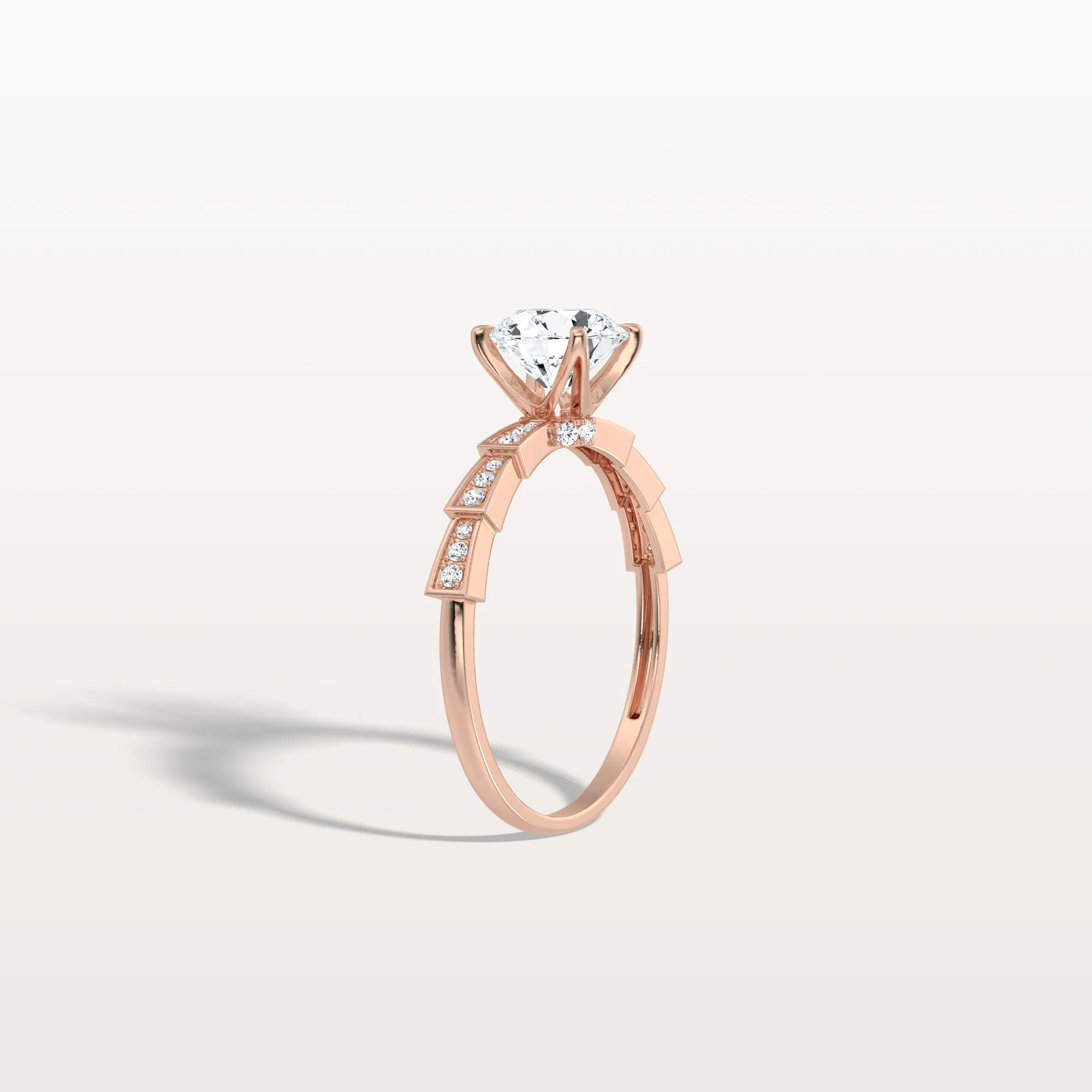 Mira丨1CT Round Solitaire Lab-grown Diamond Channel Set Engagement Ring - Image 21