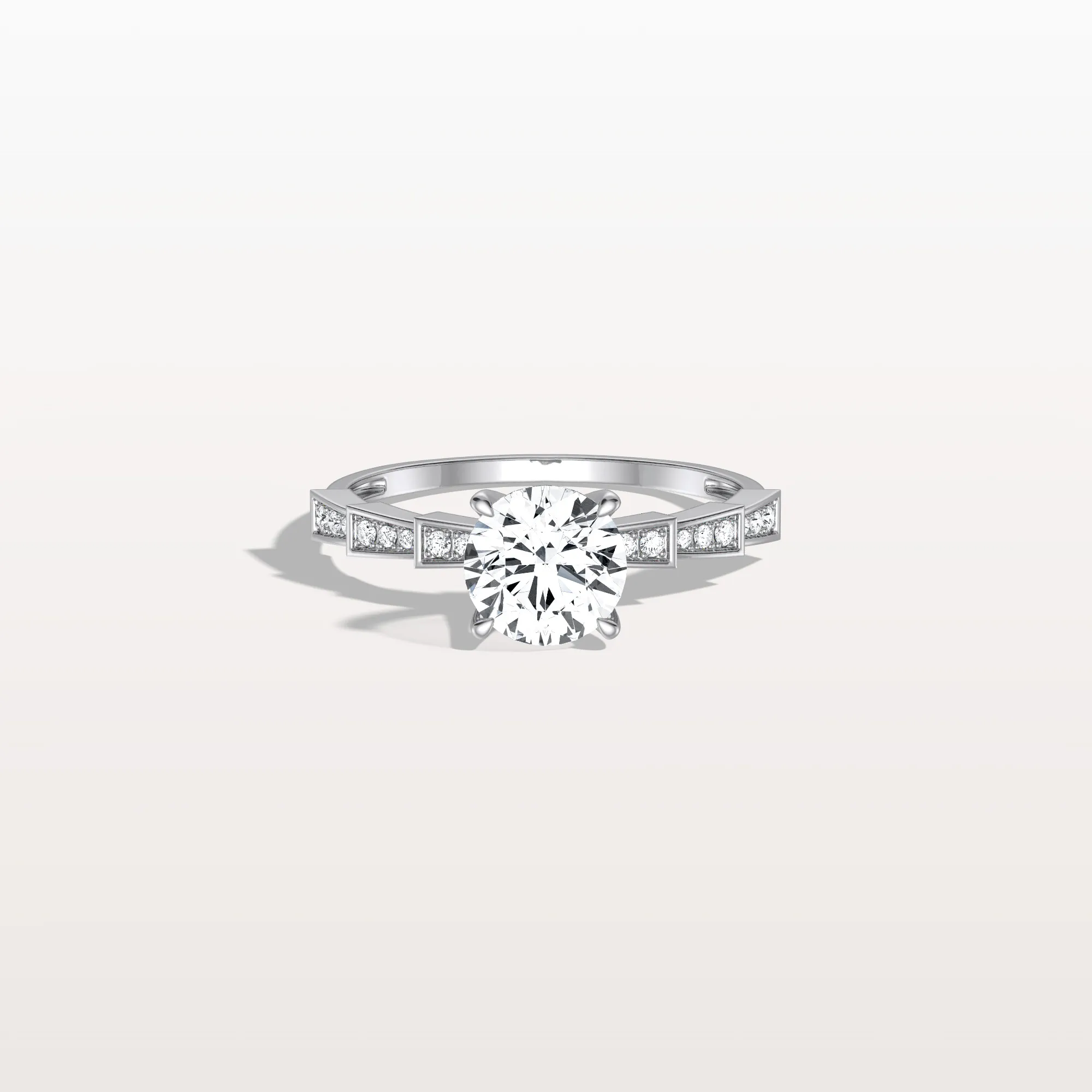 Mira丨1CT Round Solitaire Lab-grown Diamond Channel Set Engagement Ring - Image 23
