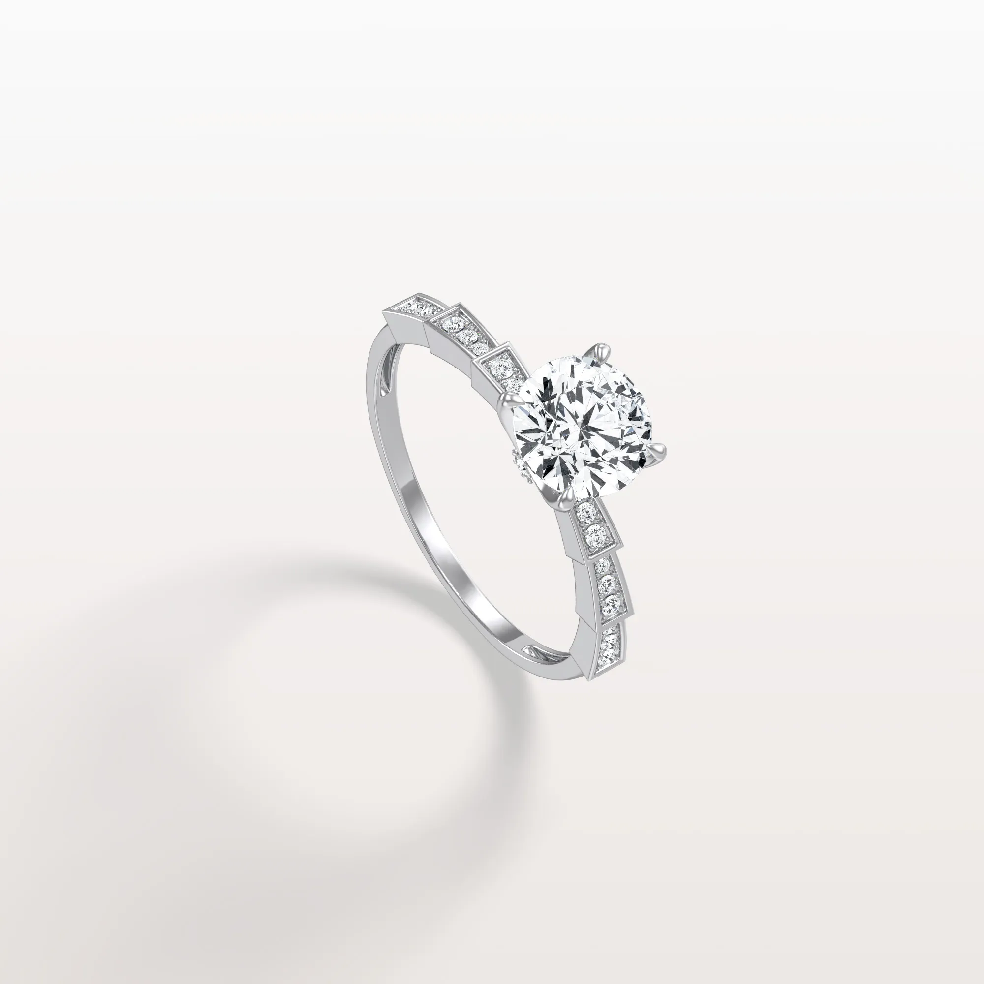 Mira丨1CT Round Solitaire Lab-grown Diamond Channel Set Engagement Ring - Image 26
