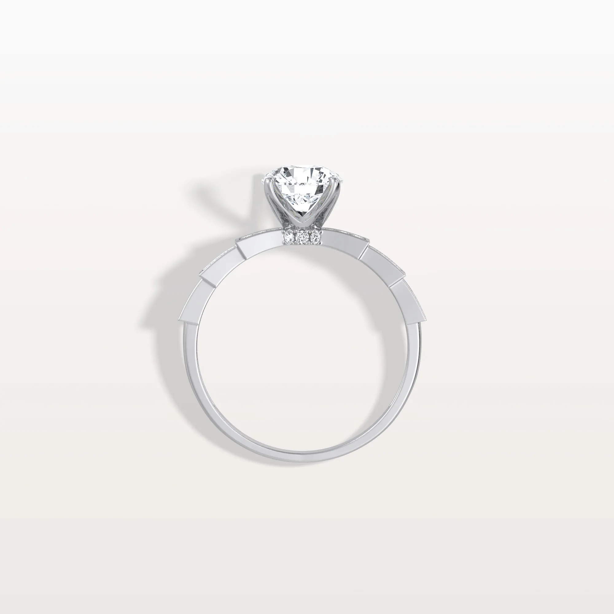 Mira丨1CT Round Solitaire Lab-grown Diamond Channel Set Engagement Ring - Image 27