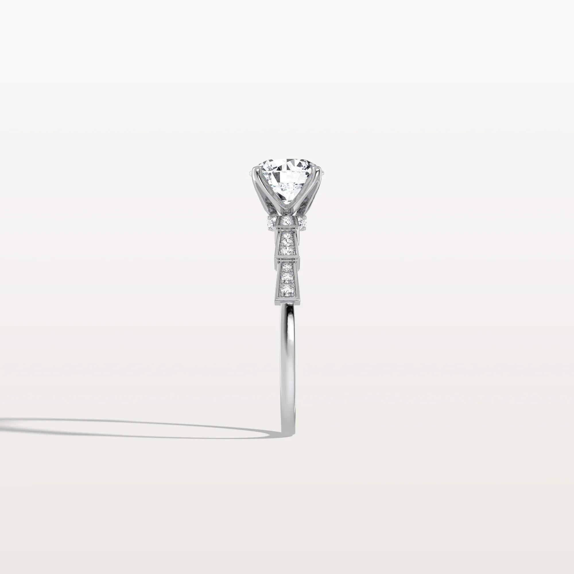 Mira丨1CT Round Solitaire Lab-grown Diamond Channel Set Engagement Ring - Image 29