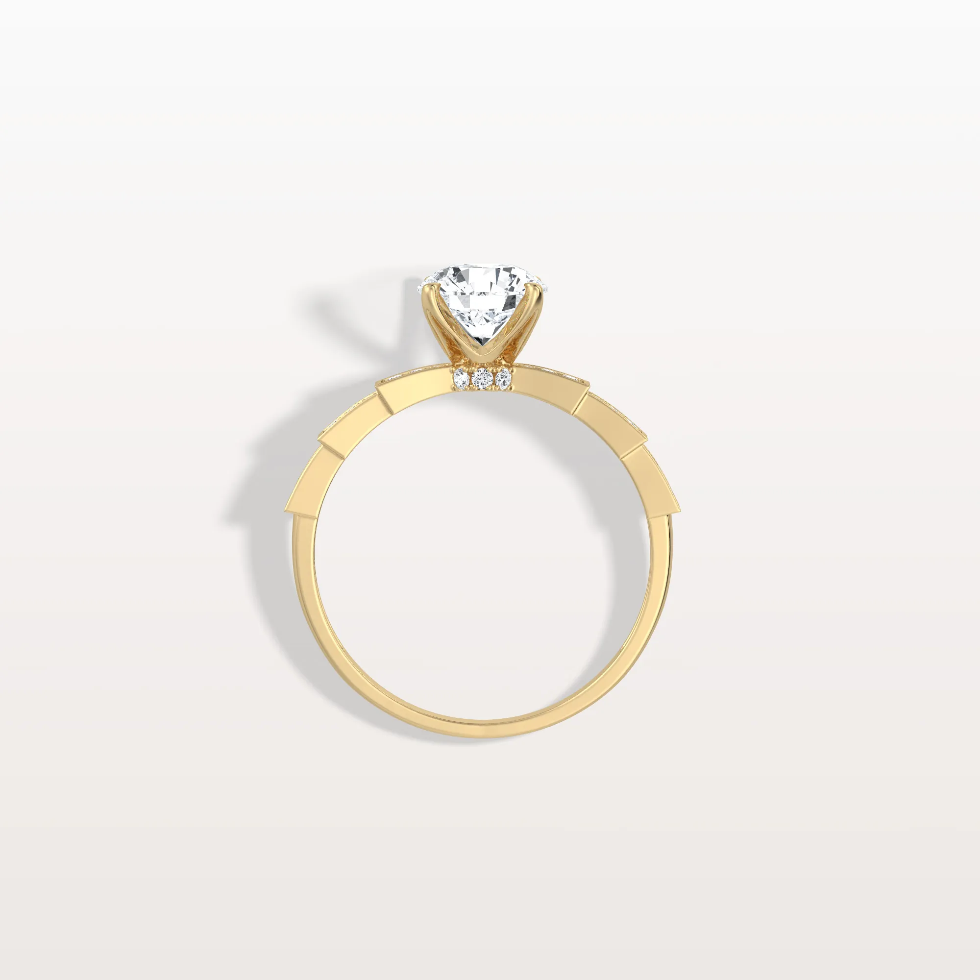 Mira丨1CT Round Solitaire Lab-grown Diamond Channel Set Engagement Ring - Image 5