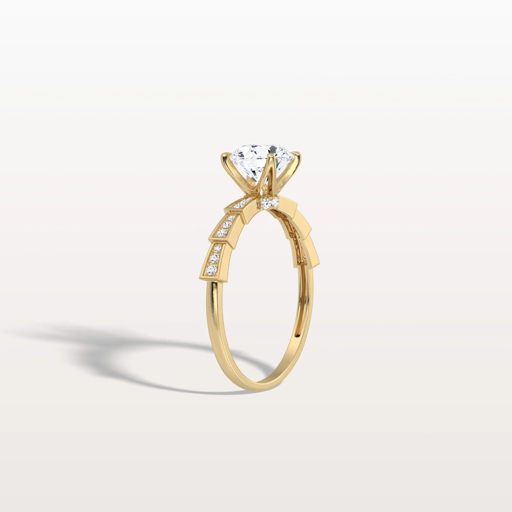 Mira丨1CT Round Solitaire Lab-grown Diamond Channel Set Engagement Ring - Image 6