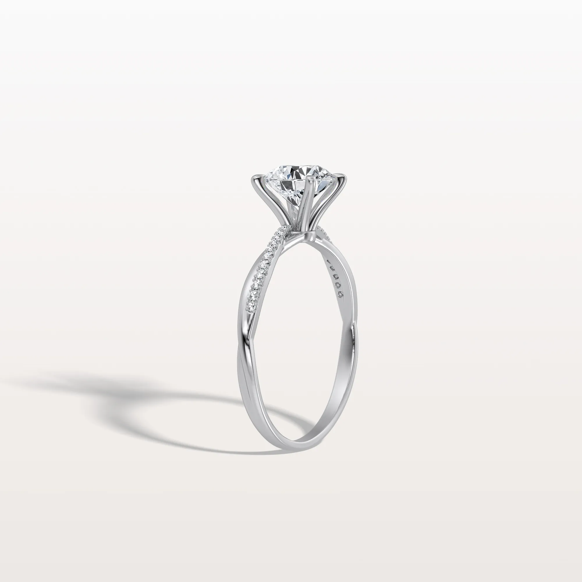 Alina丨1CT Twisted Engagement Ring with Round Lab Grown Diamond - Image 26