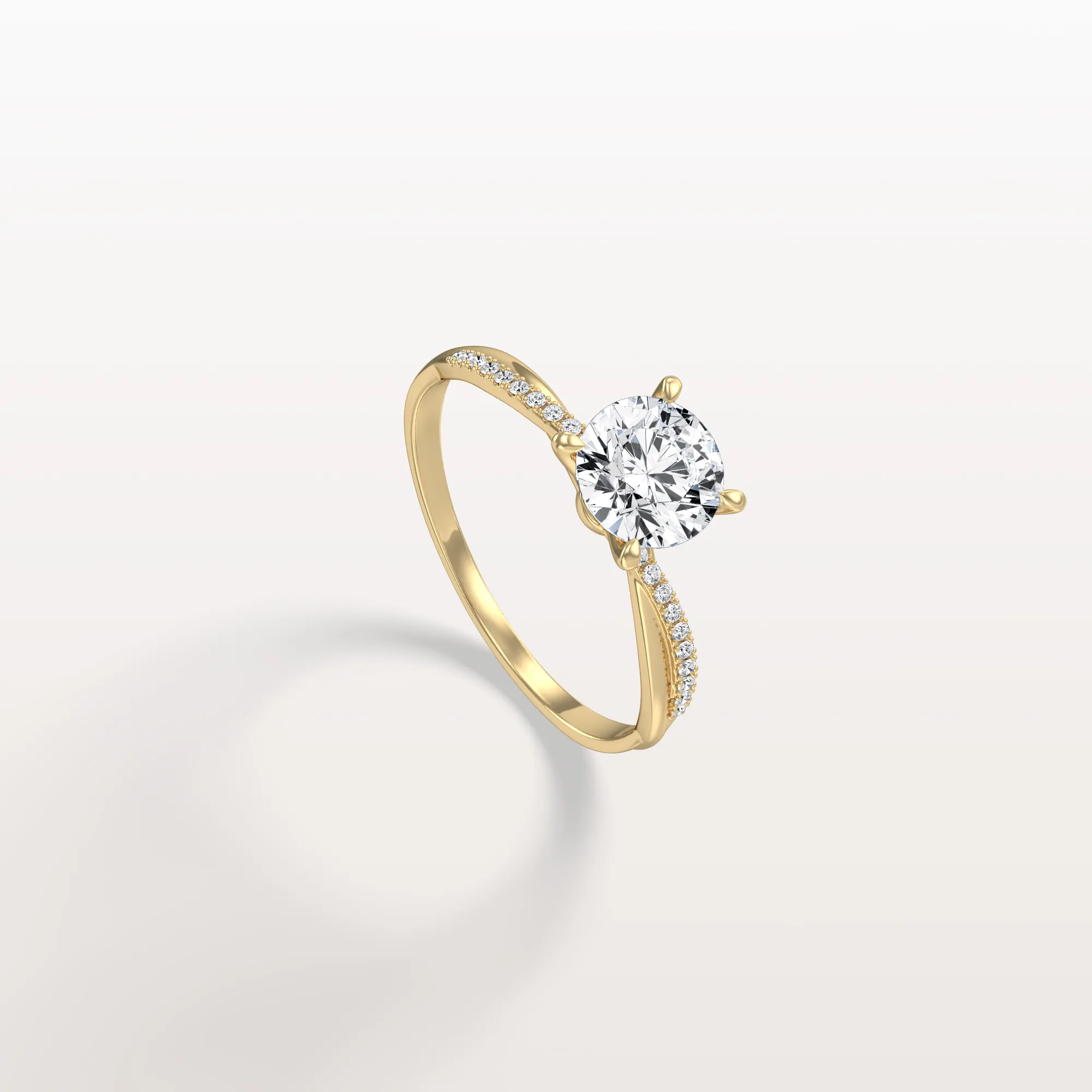 Alina丨1CT Twisted Engagement Ring with Round Lab Grown Diamond - Image 4